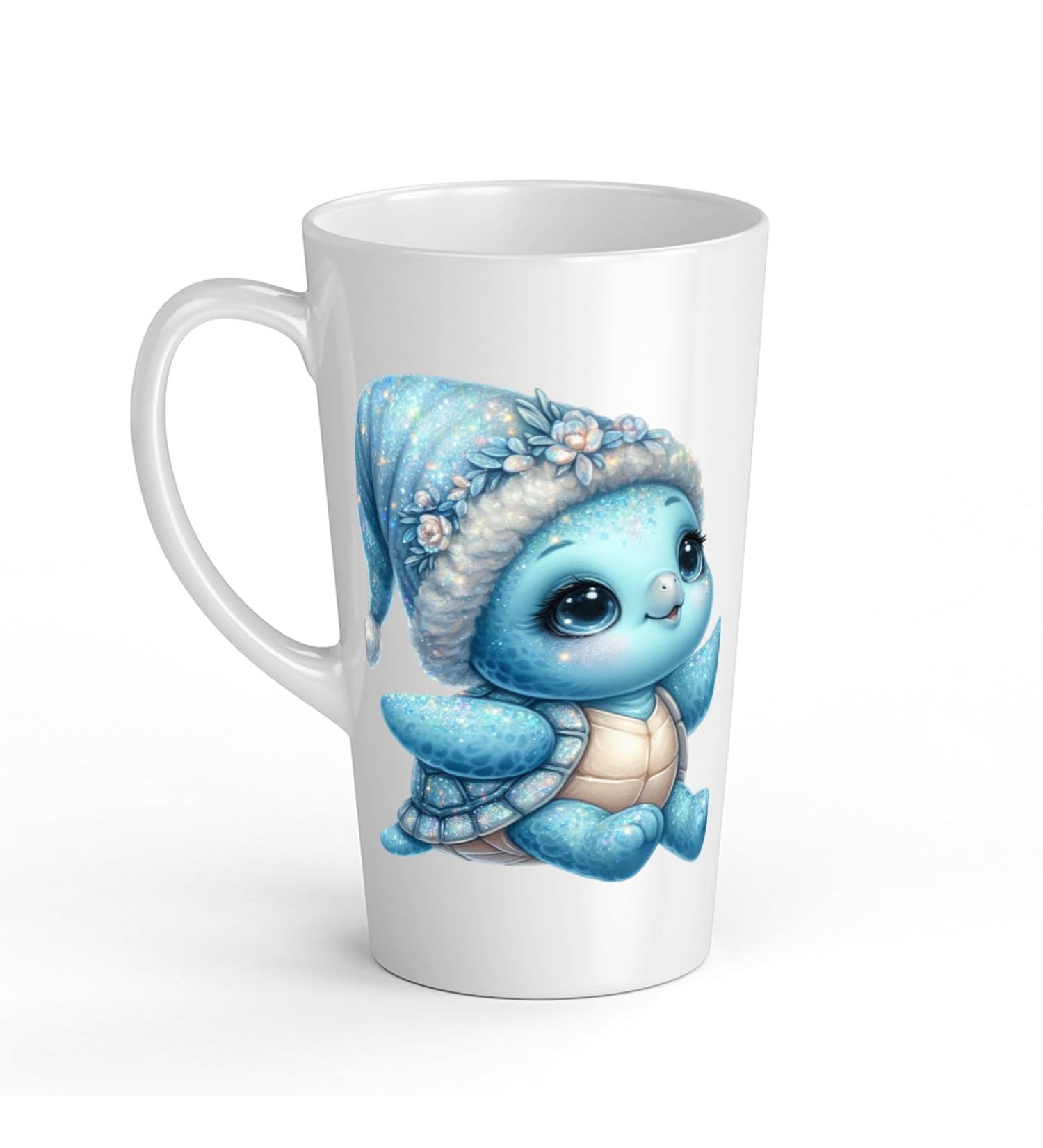White Ceramic Baby Turtle Mug - Large 483 ml Perfect for Hot Chocolate or Milk Fun and Easy to Use