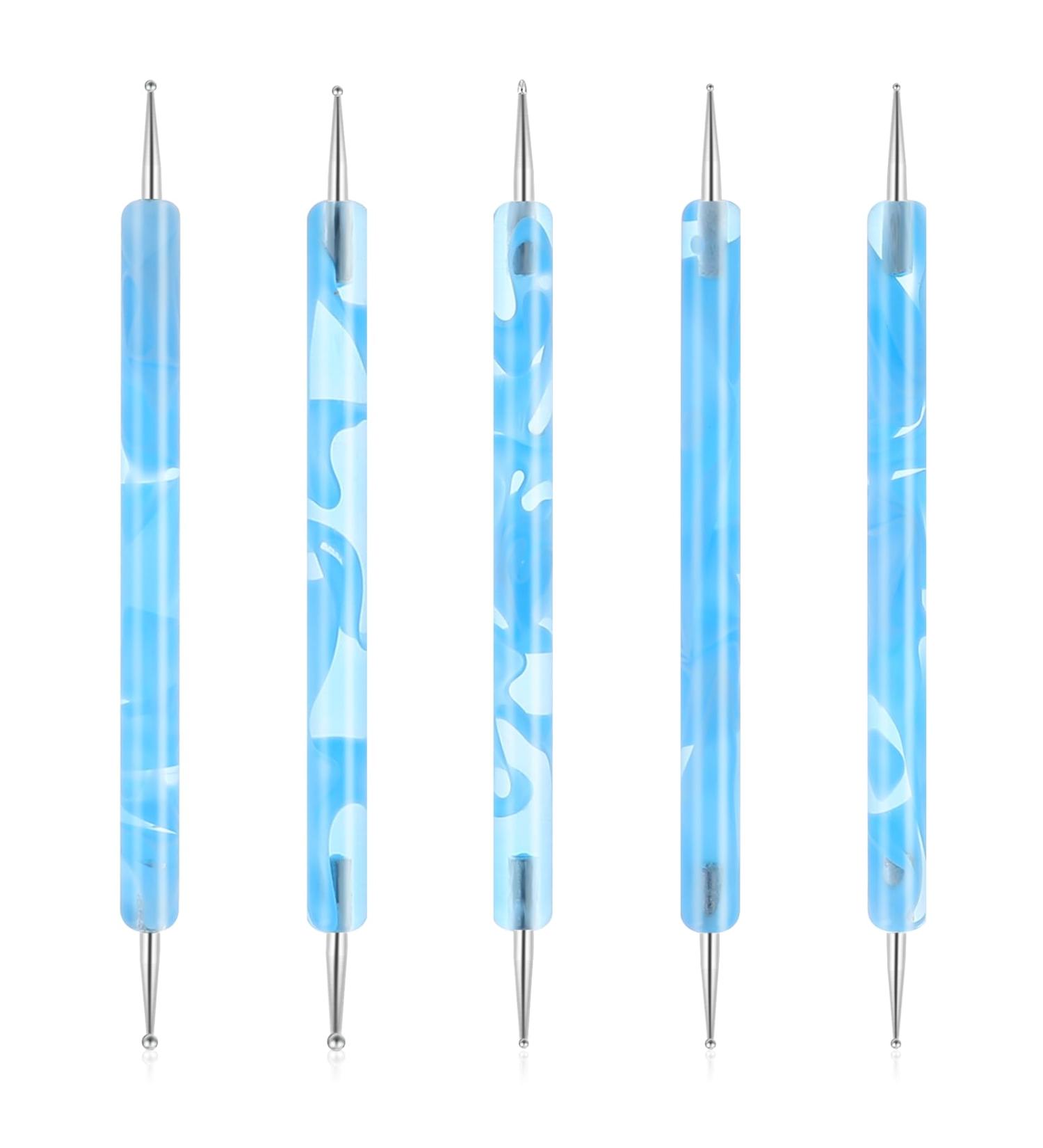 5Pcs Nail Dotting Pen Dotting Tools Set Double Ended Nail Art Dotting Tool Nail Design Dotting Tool for Gel Polish Decoration Blue - Buy Online on SooperMarket.com