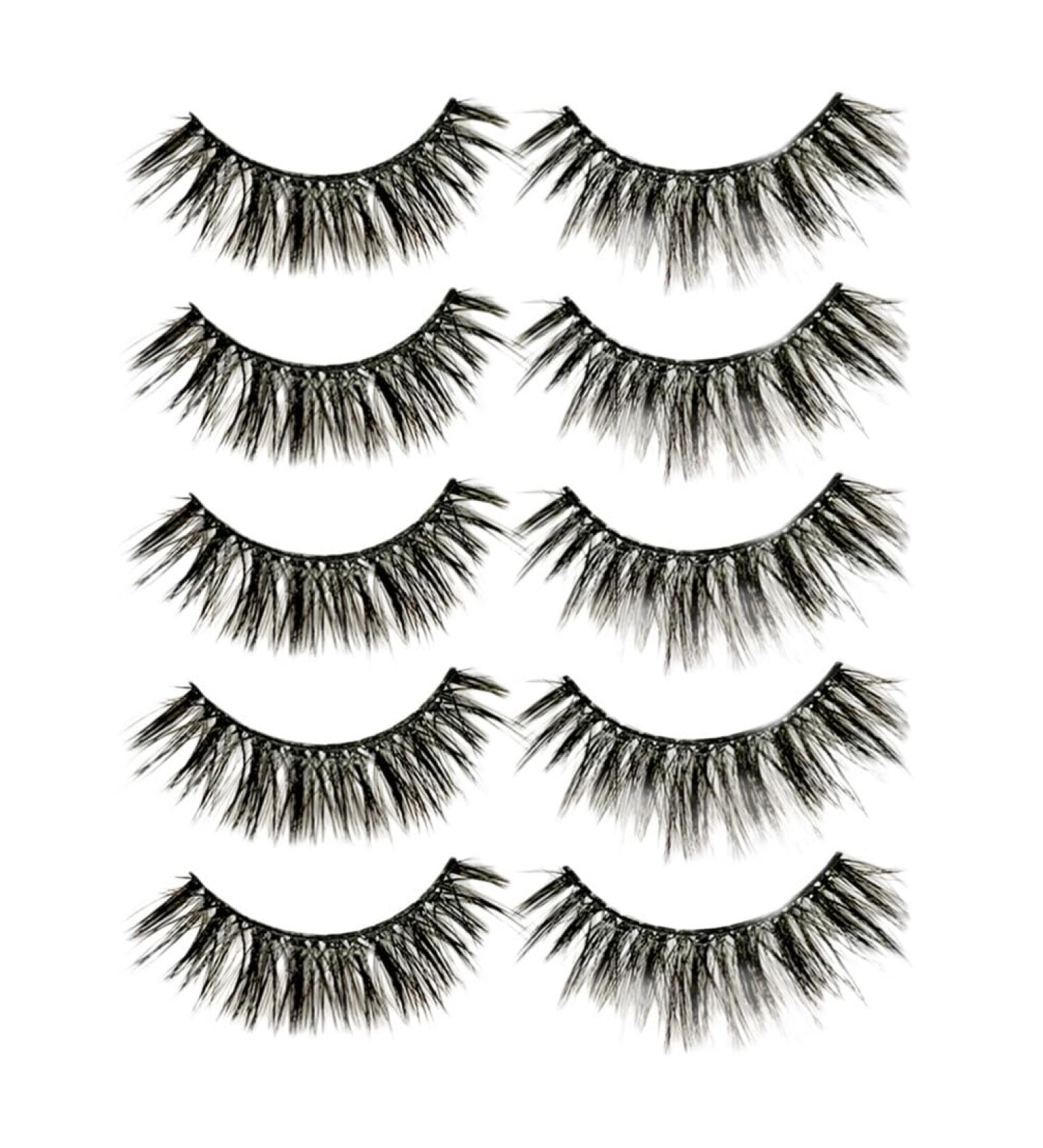 FOMIYES 5 Pairs Natural False Lashes Lashes Dense Eyelash Fake Eyelash 3d Eyelashes Three-dimensional