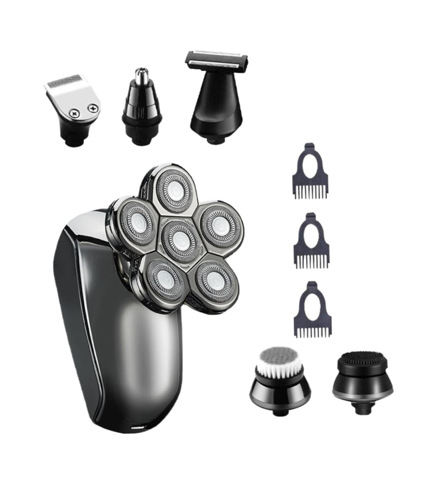 Buy 2 Sets Electric Shaver for Men - Rechargeable Beard Razor with 6 Heads | International Shipping Available - Buy Online on SooperMarket.com