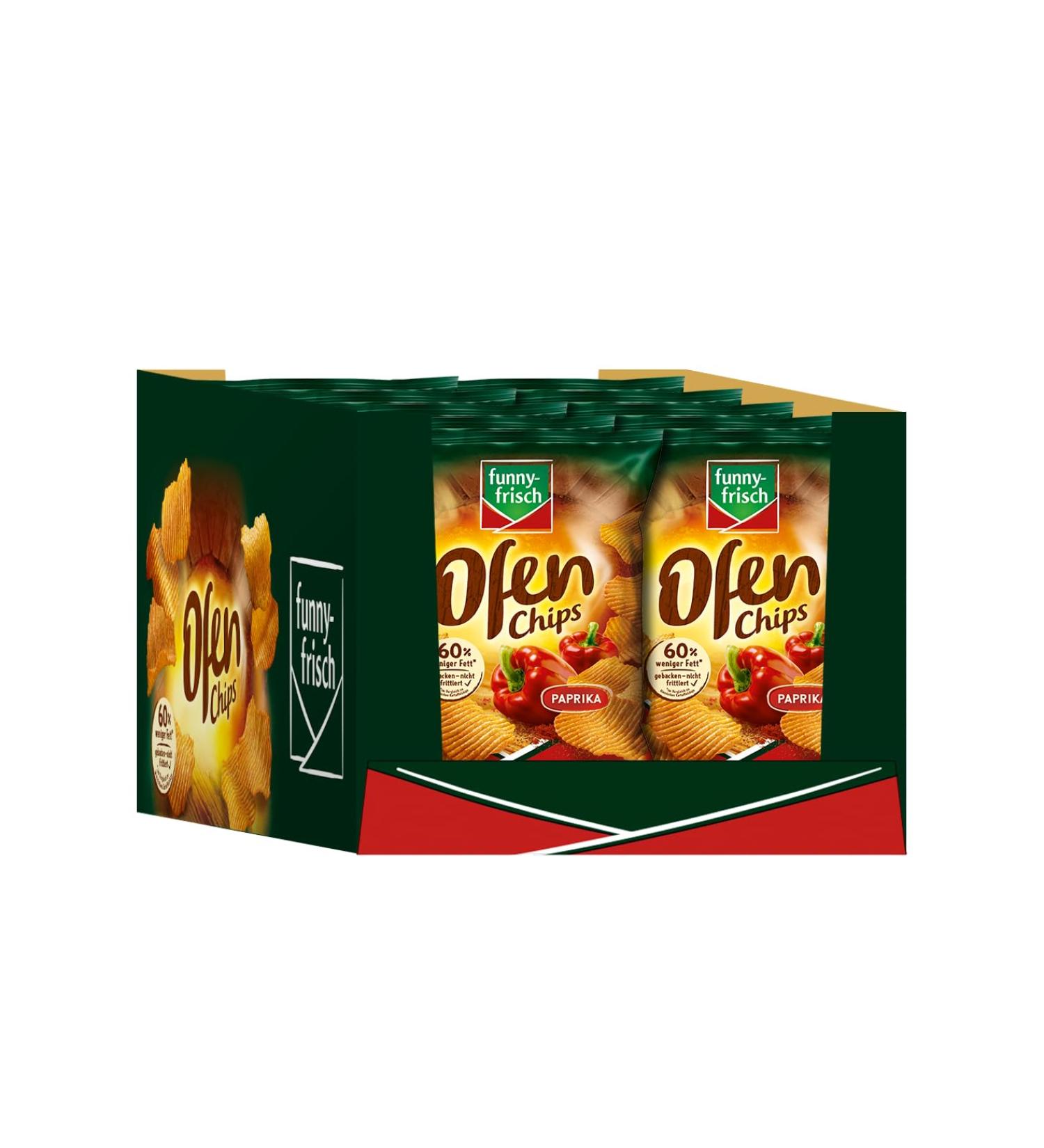 funny-frisch oven chips paprika pack of 10 (10 x 125 g)