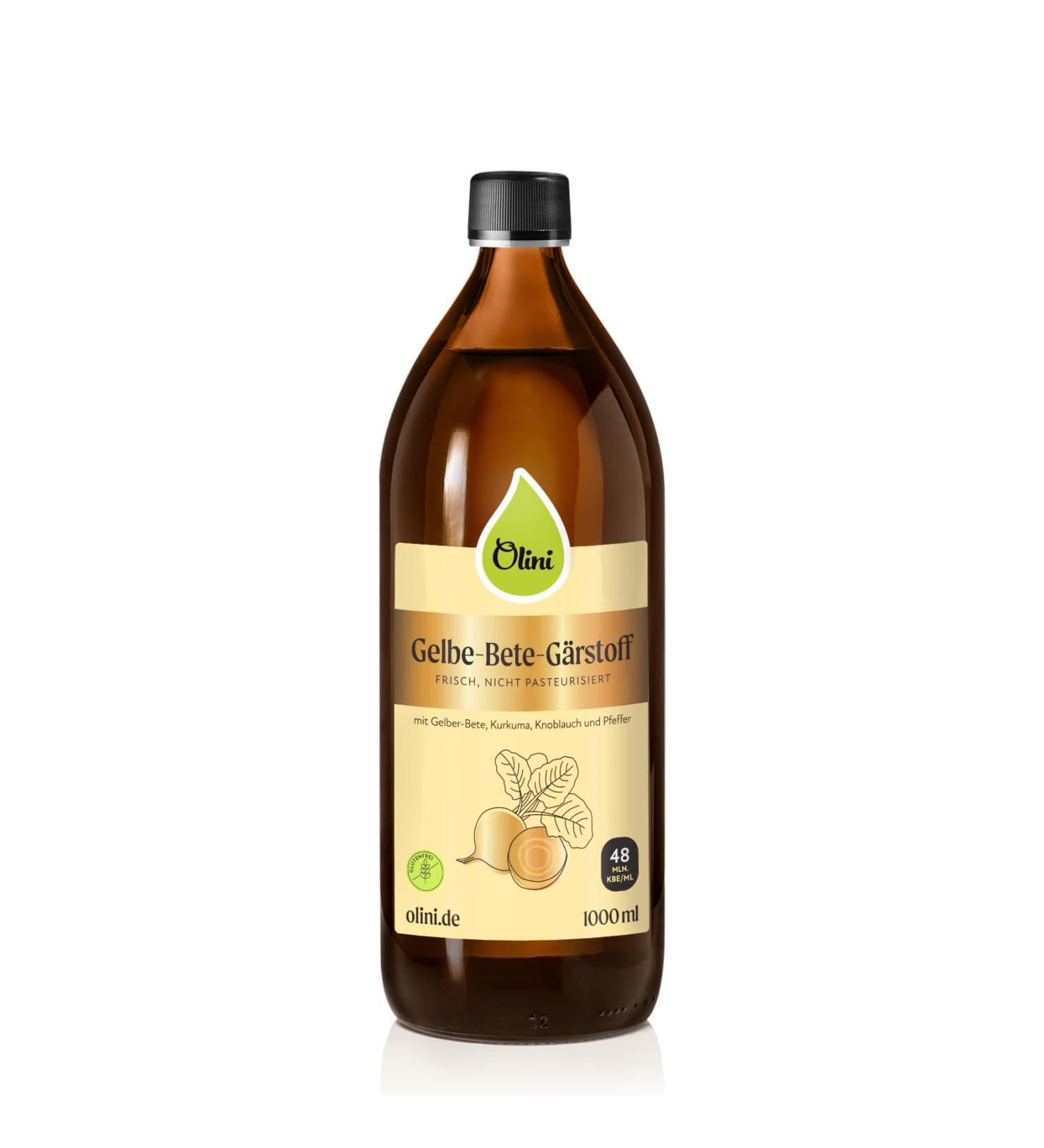 Olini Yellow Fermentation 1L - Natural Probiotic Drink | Fresh Preservative-Free Beet Juice with Spices - International Shipping - Buy Online on SooperMarket.com