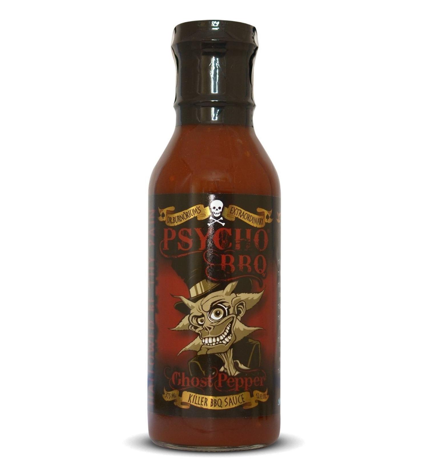 Psycho BBQ Ghost Pepper Barbecue Hot Chilli Sauce Dip 375ml