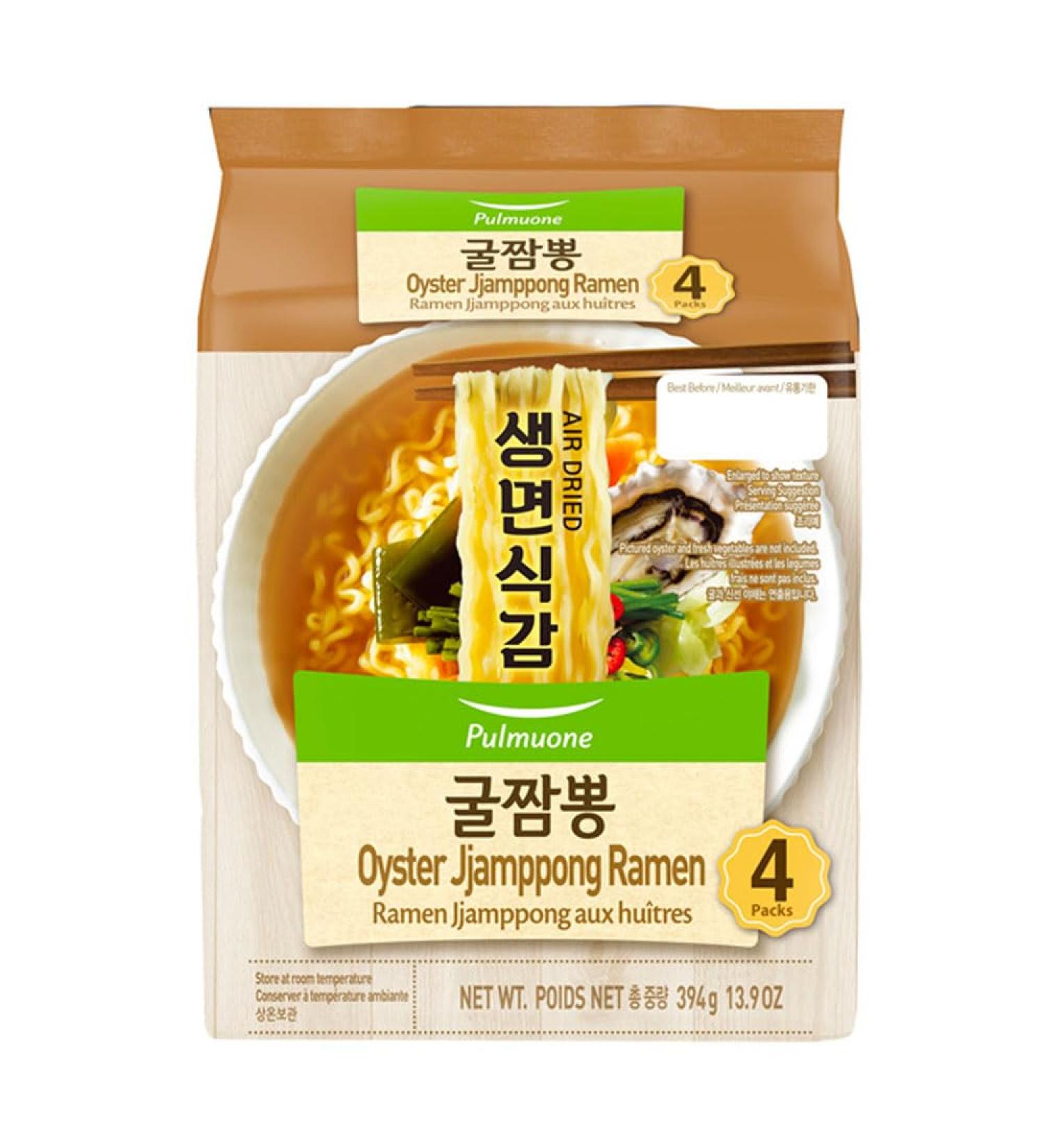 Pulmuone Korean Air Dried Oyster Jjamppong Ramyun Ramen Noodles 99g (Pack of 4) - Buy Online on SooperMarket.com