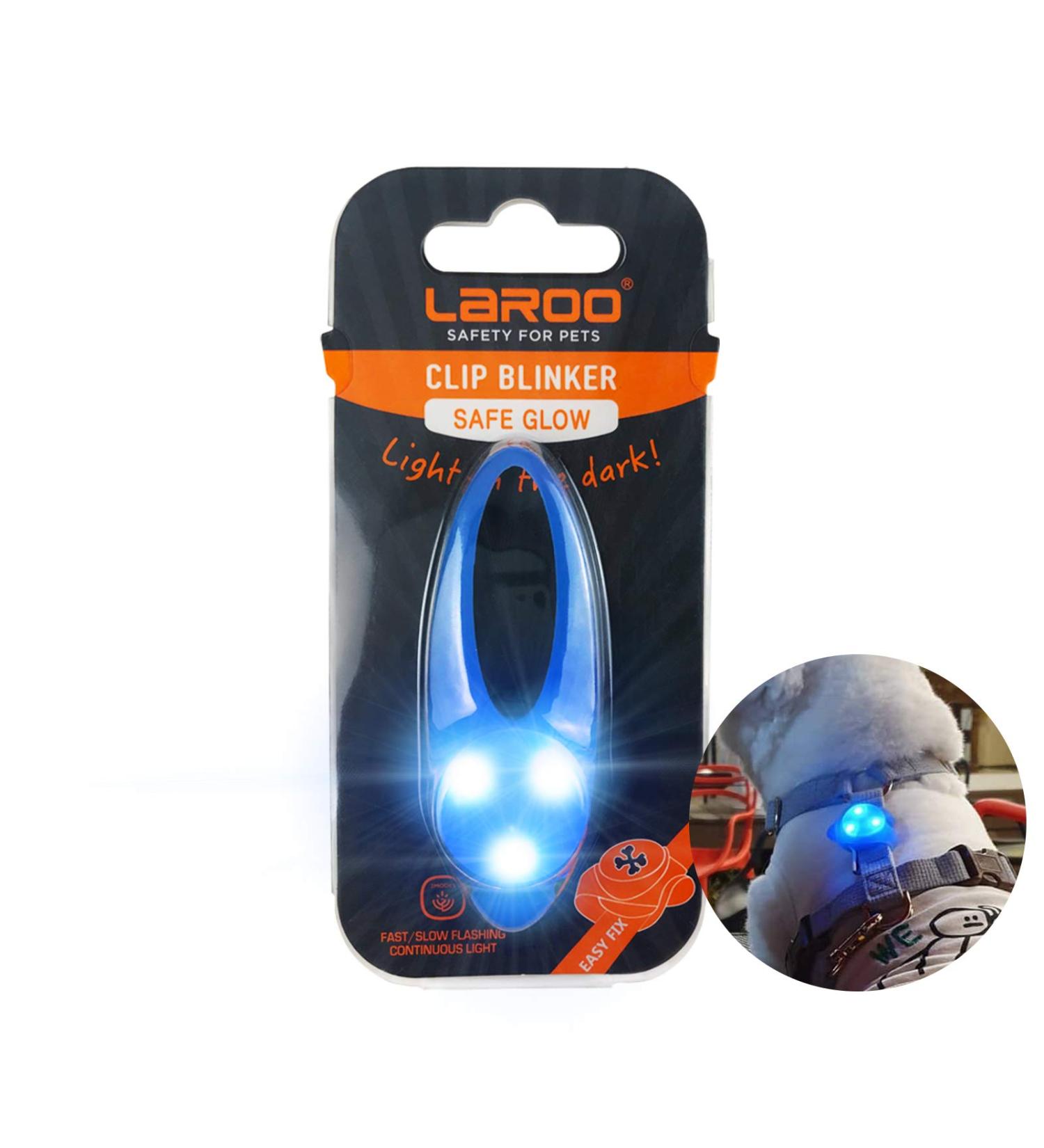 Laroo Safety LED Light Band for Dogs & Cats | Waterproof Easy-Attach Flashing Light for Collars & Dishes - Bright Outdoor Sports Gear - Buy Online on SooperMarket.com