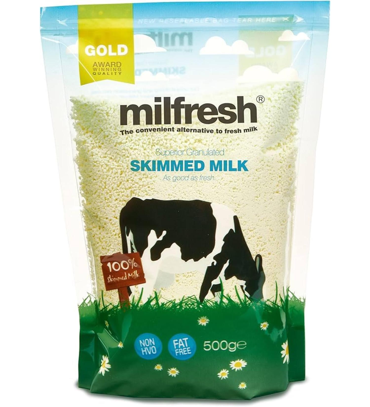 Milfresh Granulated Milk 500g | Alternative to Fresh Milk | Easy To Use | Creamy Natural Flavour (10 Bags Gold)