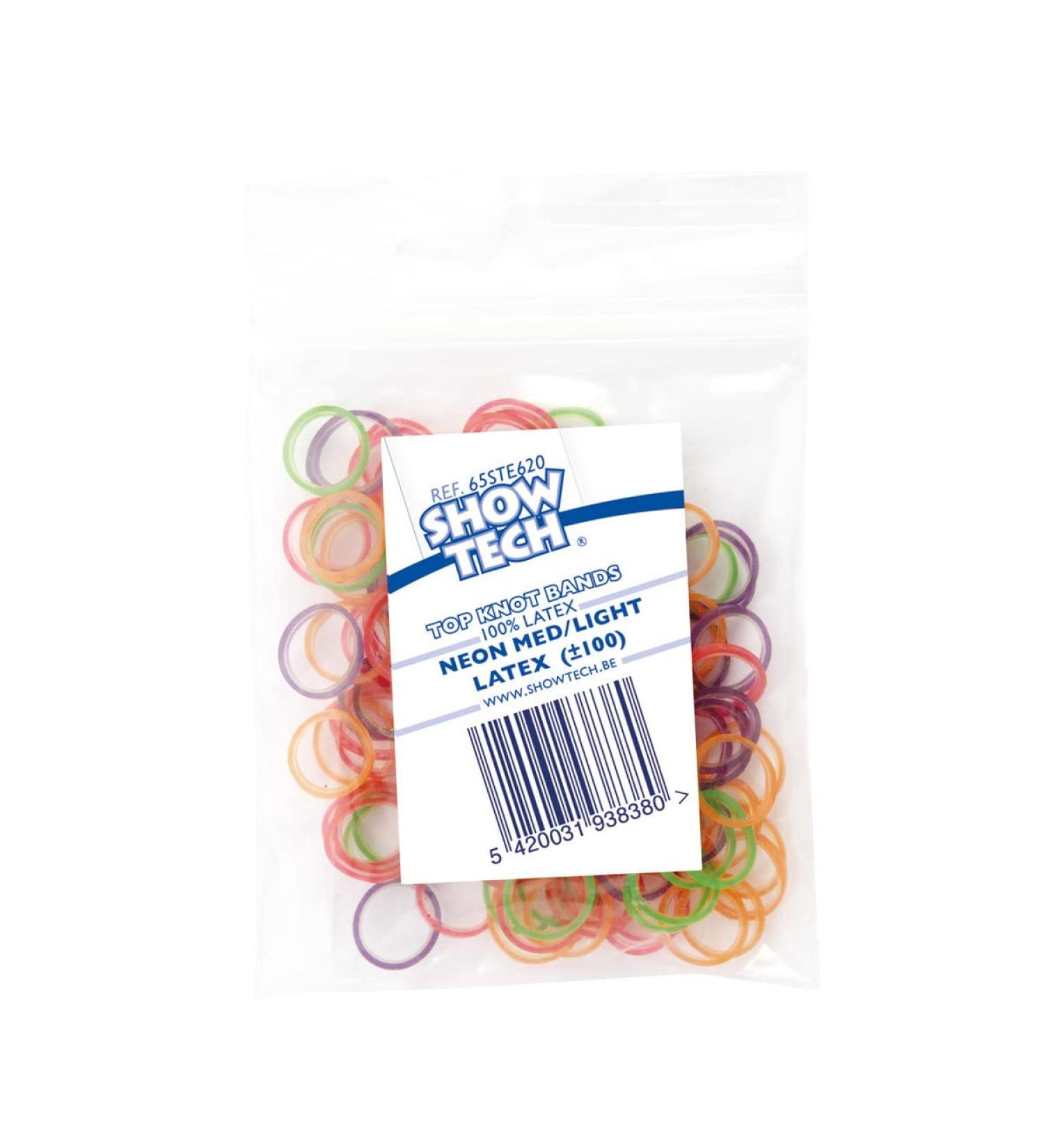 Show Tech Latex Bands Your Dog Grooming Expert Perfect for Top Knots Neon Medium-Light 100 Pcs 100 Pack