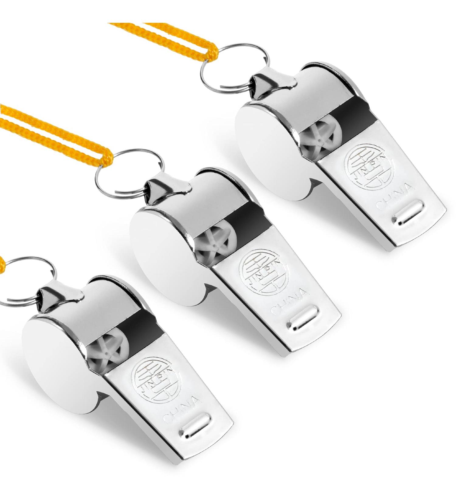 Faty-T 3 Packs Stainless Steel Whistle with Lanyard for Coaches and Referees - Training Whistle for School Sports and Soccer, Football, Basketball - Buy Online on SooperMarket.com