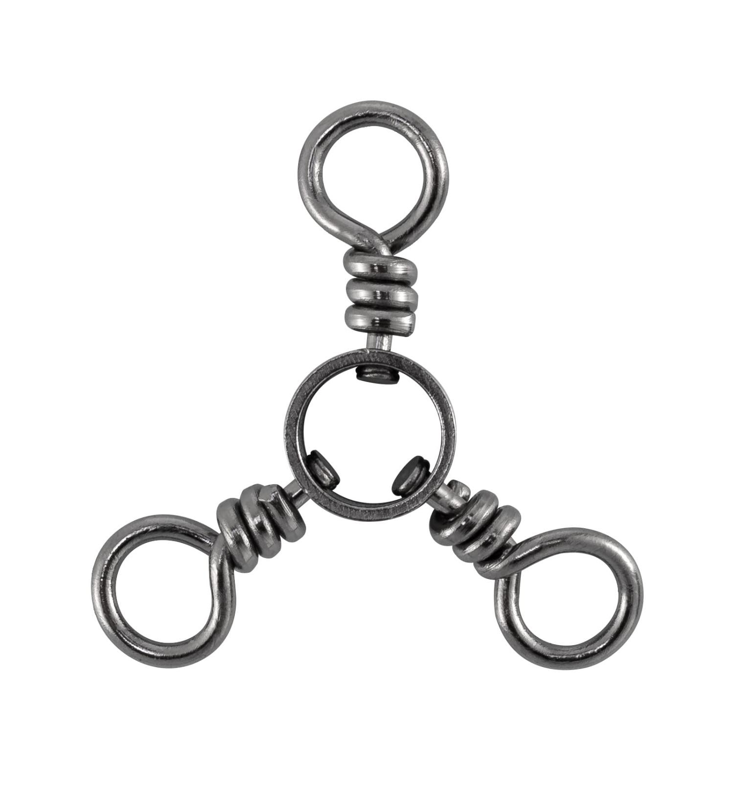 Dr.Fish 3 Way Swivel Fishing Tackle for Catfish Rig - 50 Pack Stainless Steel Tri Swivels - Saltwater/Freshwater - #1/0 (110Lb) - Buy Online on SooperMarket.com