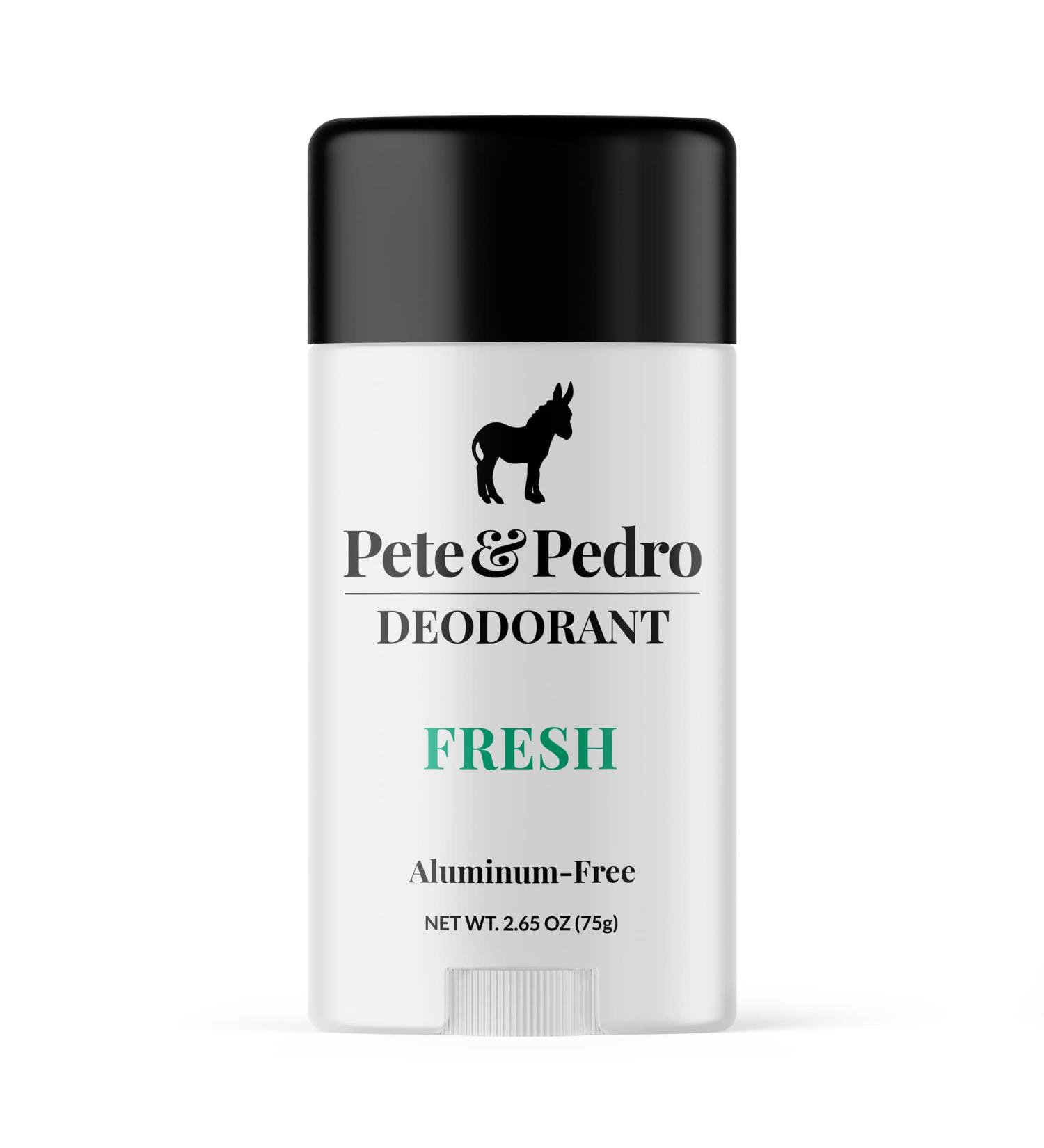 Pete & Pedro FRESH DEODORANT - Natural Aluminum-Free Eucalyptus & Spearmint Scent | Vegan Paraben-Free | Odor Control & Sweat Protection | As Seen On Shark Tank 2.65 oz - Buy Online on SooperMarket.com