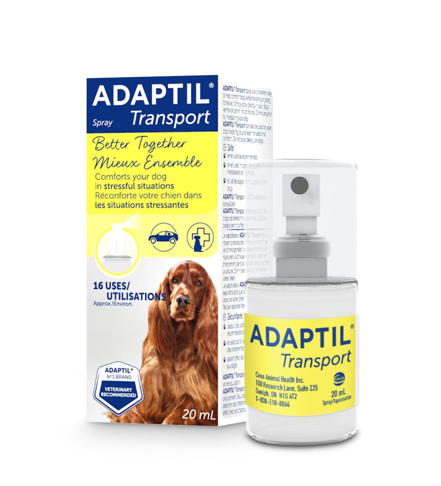 ADAPTIL Spray 20 mL Dog Calming Pheromone Spray by ADAPTIL for Dogs to Help Calm & Comfort During Travel or Stressful Events - The Original Dog Appeasing Pheromone Spray (ADAPTIL Spray C956 1-Pack) - Buy Online on SooperMarket.com