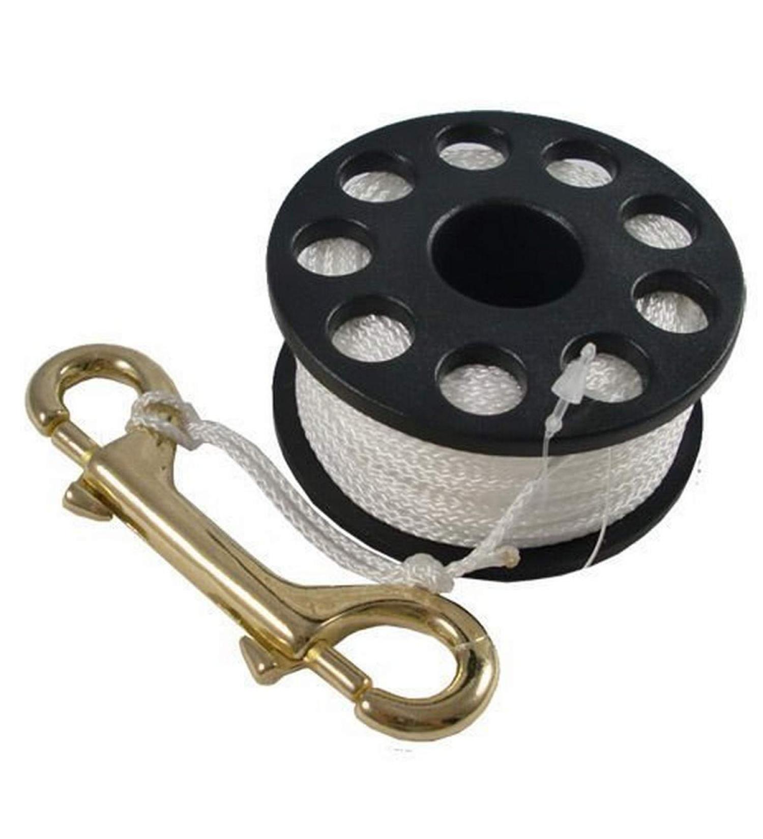 Scuba Choice Scuba Diving Compact Finger Spool, 150', White Line