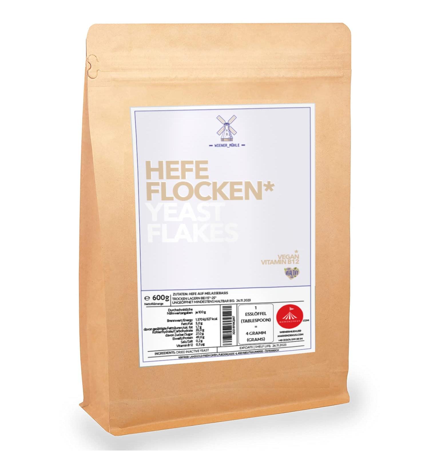 Yeast Flakes 600g - Nutritional Yeast with Delicious Cheese Flavor | Vegan & Ideal for International Shipping - Buy Online on SooperMarket.com