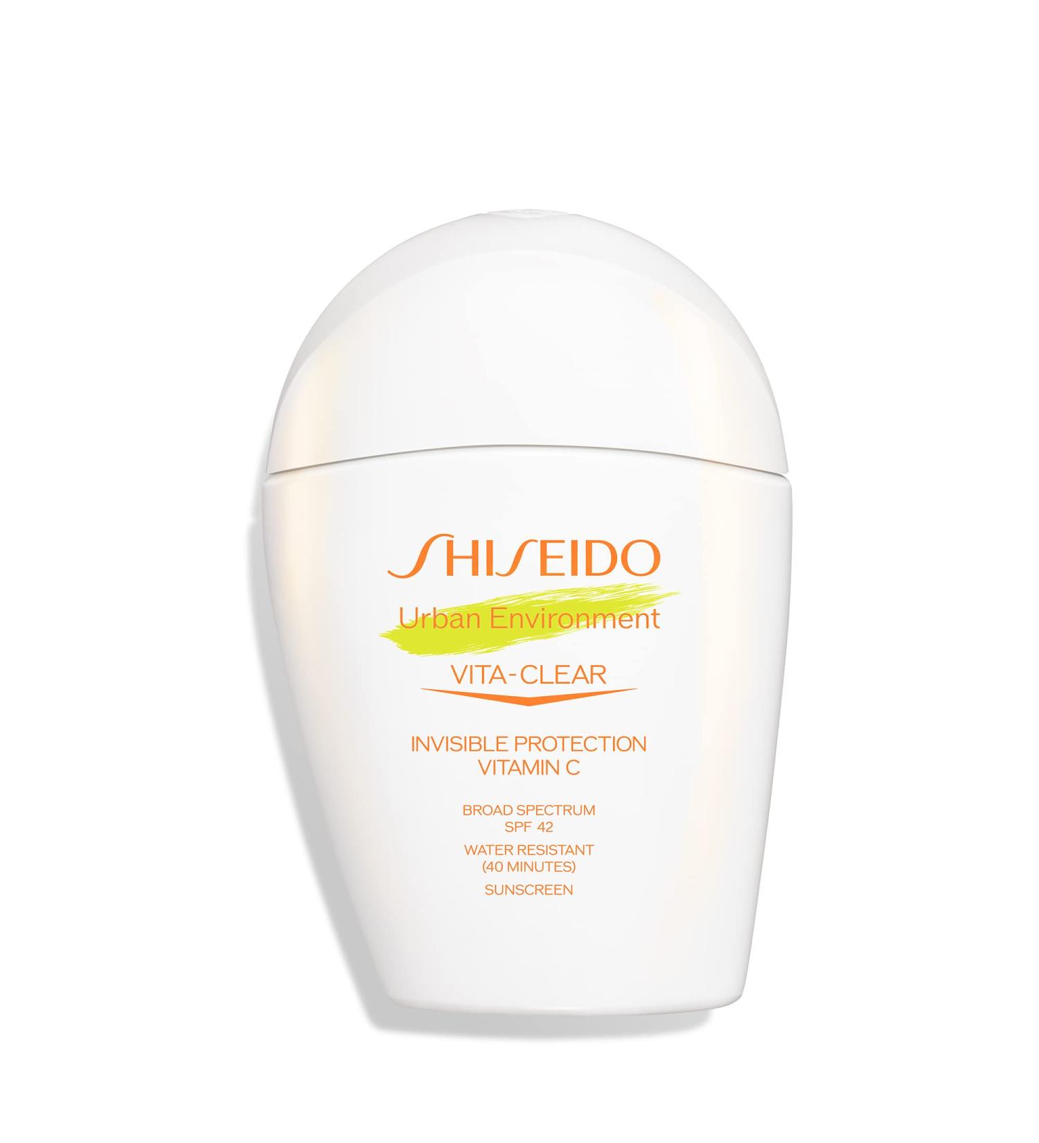Shiseido Urban Environment Vita-Clear Sunscreen SPF 42 - 30 mL - Vitamin C Infused - No-Shine Makeup Effect - Non-Comedogenic - Buy Online on SooperMarket.com
