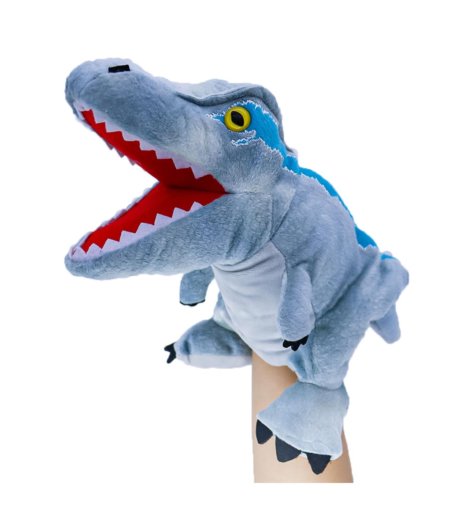 Lilizzhoumax Velociraptor Hand Puppet Plush Toy - Interactive Dinosaur Stuffed Animal for Kids - Educational Role-Playing and Home Decor - Buy Online on SooperMarket.com