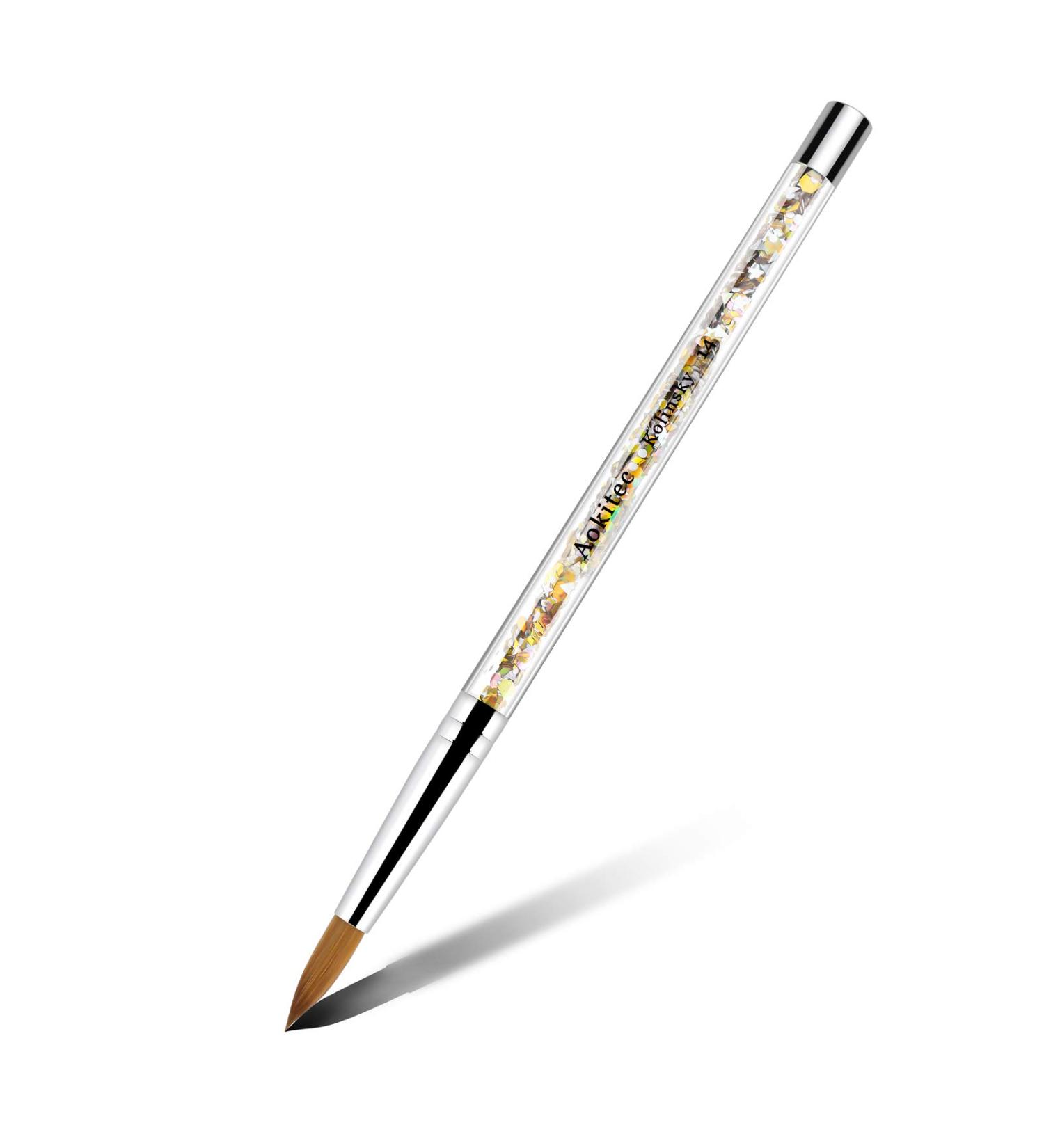 Premium #14 Kolinsky Sable Acrylic Nail Brush - Zobelhaar Nail Art Tool for Gel Manicure & Polish - Buy Online on SooperMarket.com