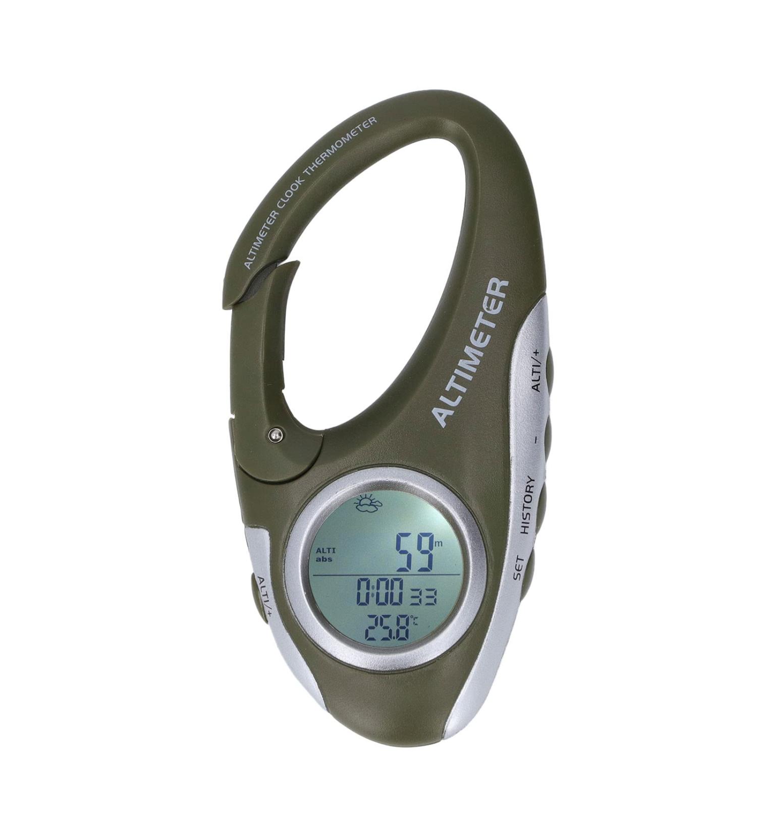 Fockety Multifunctional Digital Altimeter - Portable Hook Design Barometer Weather Forecast Clock Temperature & Height Display for Hiking - Buy Online on SooperMarket.com