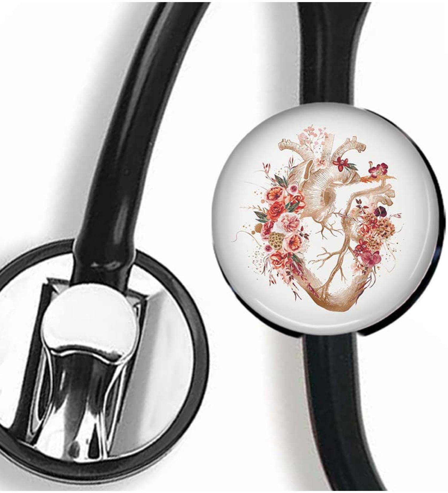 Watercolor heart Stethoscope Tag Steth ID Tag Nurse Badge StethoscopeTag