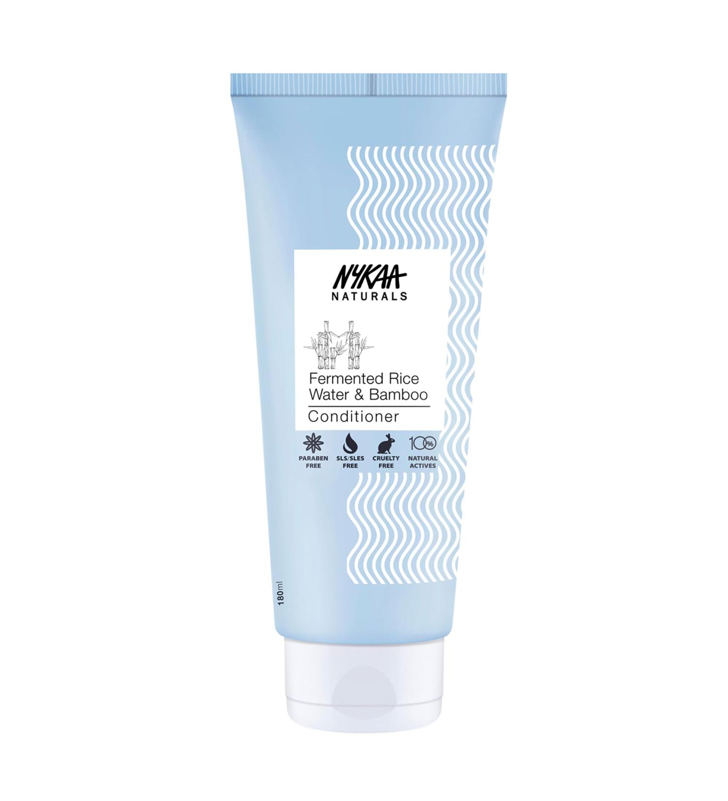 Nykaa Naturals Conditioner - Fermented Rice Water & Bamboo 6.08 oz | Vitamin E Inositol - Deep Damage Repair & Hydration - Buy Online on SooperMarket.com
