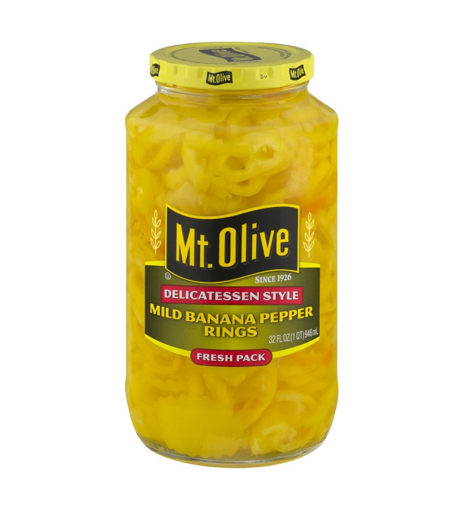 Mt. Olive Delicatessen Style Mild Banana Pepper Rings, 32.0 FL OZ