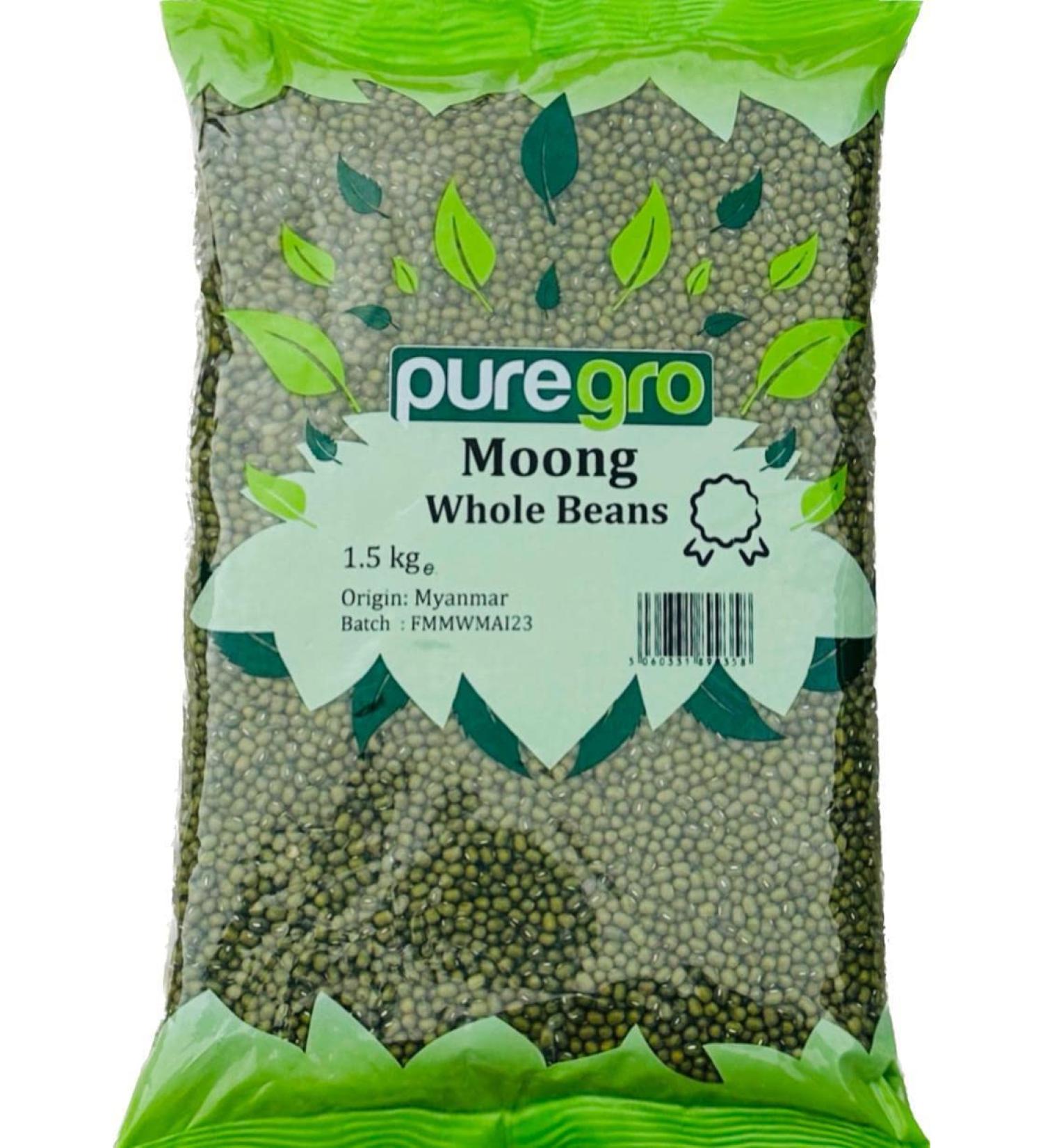 Puregro Whole Moong Beans 1.5kg
