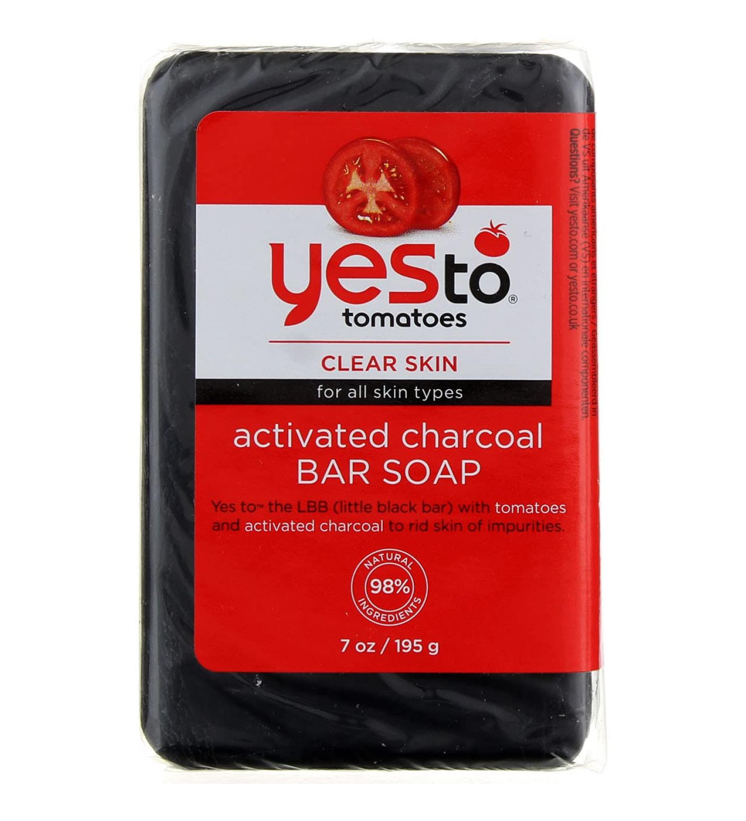 Yes to Tomatoes Clear Skin Activated Charcoal Bar Soap 7 oz - Pack of 2 - Buy Online on SooperMarket.com