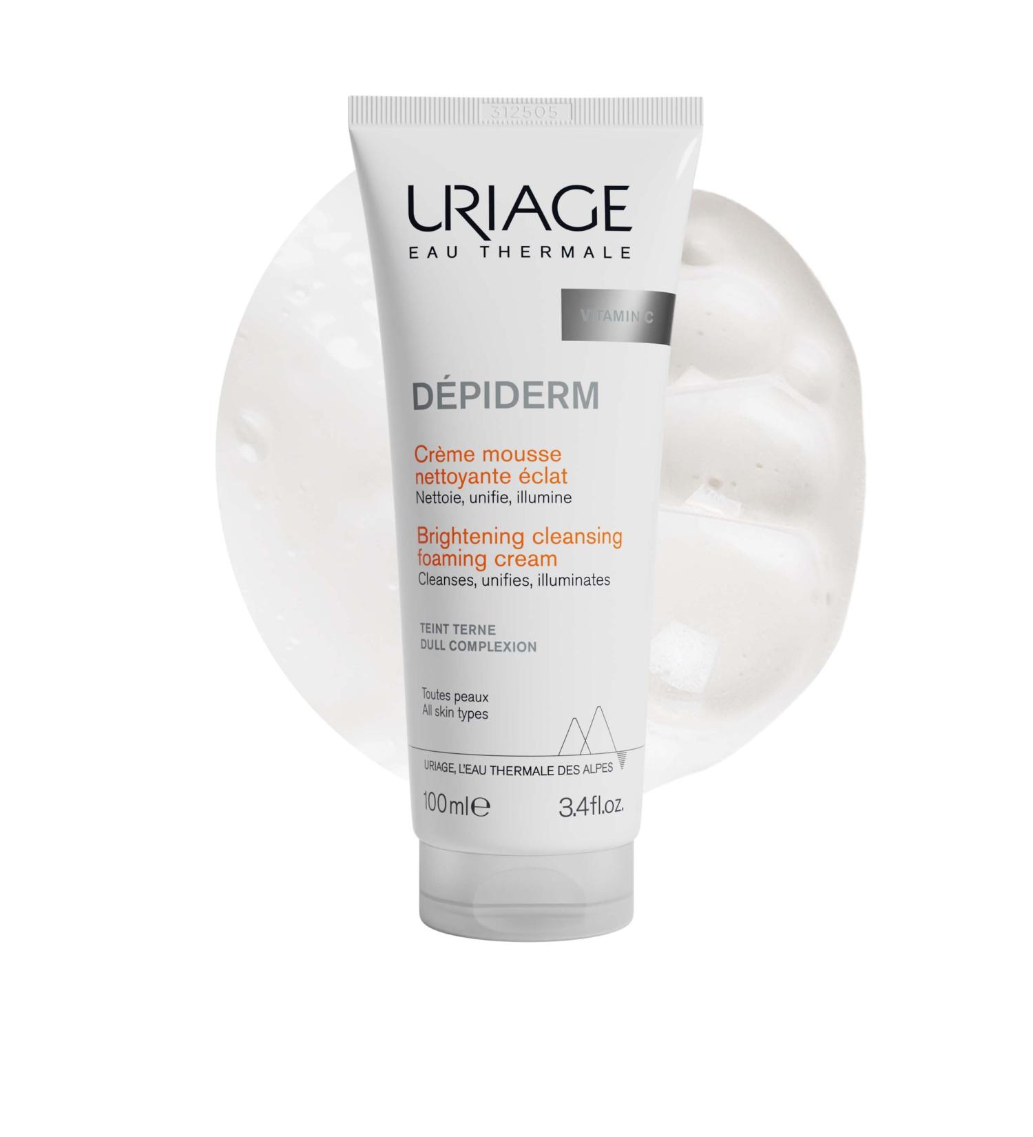 Uriage D piderm Brightening Cleansing Foaming Cream 100ml - Cleanses Unifies Illuminates Matte Complexion - Corrects and Prevents Dark Spots - Power of Mela-Technology & Vitamin C - Buy Online on SooperMarket.com