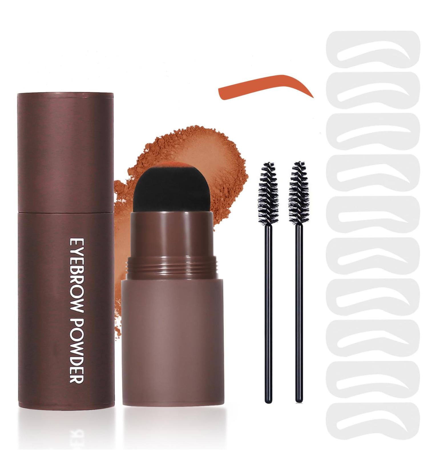 LXZJJM Eye-Brow Stamp Stencil Kit Eyebrow Stamp Stencil Kit Hairline Powder With 10Pcs Reusable Thin & Thick Eyebrow Stencils for Perfect Brows 1.8g(0.06 OZ.) (07 TRUE RED) - Buy Online on SooperMarket.com