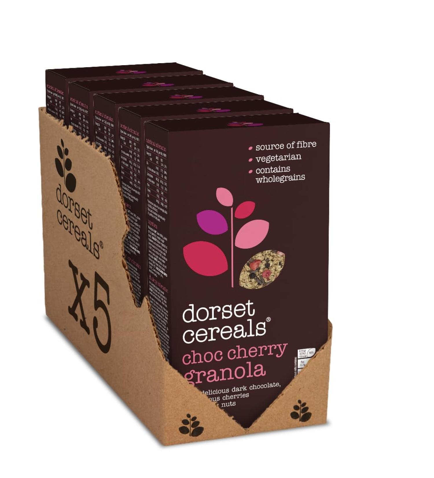 Dorset Cereals Chocolate & Cherry Granola |Cereal | High in Fibre |Vegetarian | 5 PACKS of 450g Chocolate & Cherry 450 g (Pack of 5) - Buy Online on SooperMarket.com