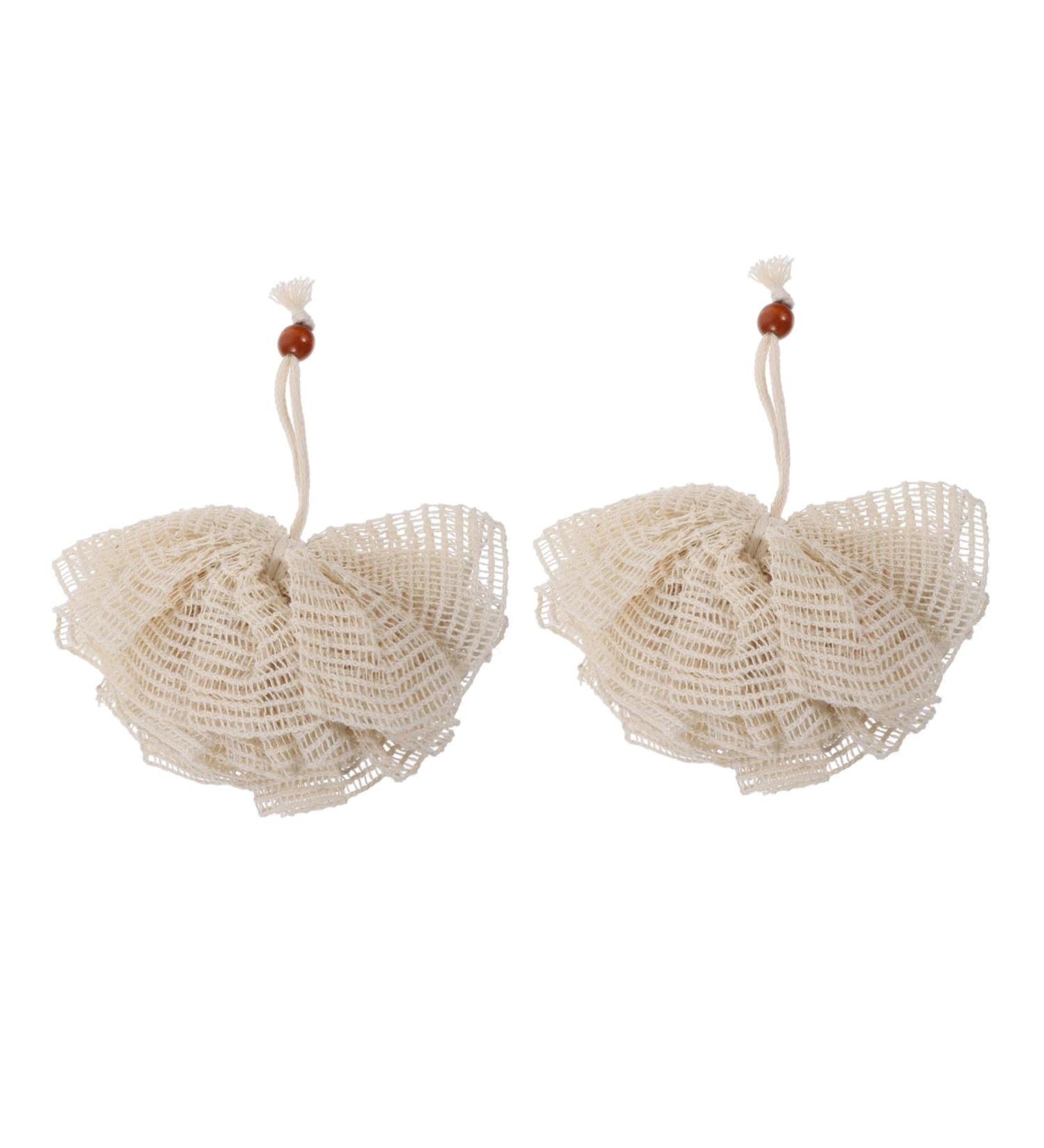 Angoily 2pcs Exfoliating Bath Sponge Loofah Ball Set - Foam Shower Scrubber & Strainer for Deep Cleansing - International Shipping Available - Buy Online on SooperMarket.com