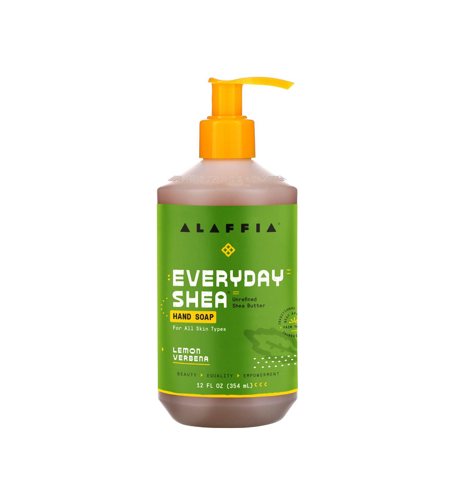 Alaffia EveryDay Shea Liquid Hand Soap - Moisturizing, Vegan, Lemon Verbena, 12 Fl Oz - Fair Trade Shea Butter, Cruelty-Free, Paraben & Sulfate Free - Buy Online on SooperMarket.com