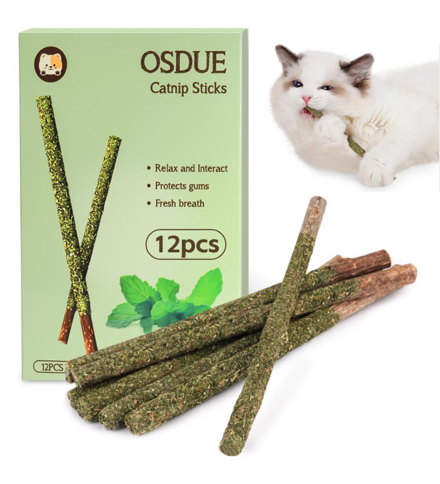 OSDUE 12PCS Cat Catnip Sticks Catnip Toys for Cats Teething Toys Cat Chew Toy Teeth Clean Chewing Grindin for Cat Kitten Kitty Natural Wood Sticks for Cats Play and Relax A-12 PCS Cat Catnip Sticks - Buy Online on SooperMarket.com