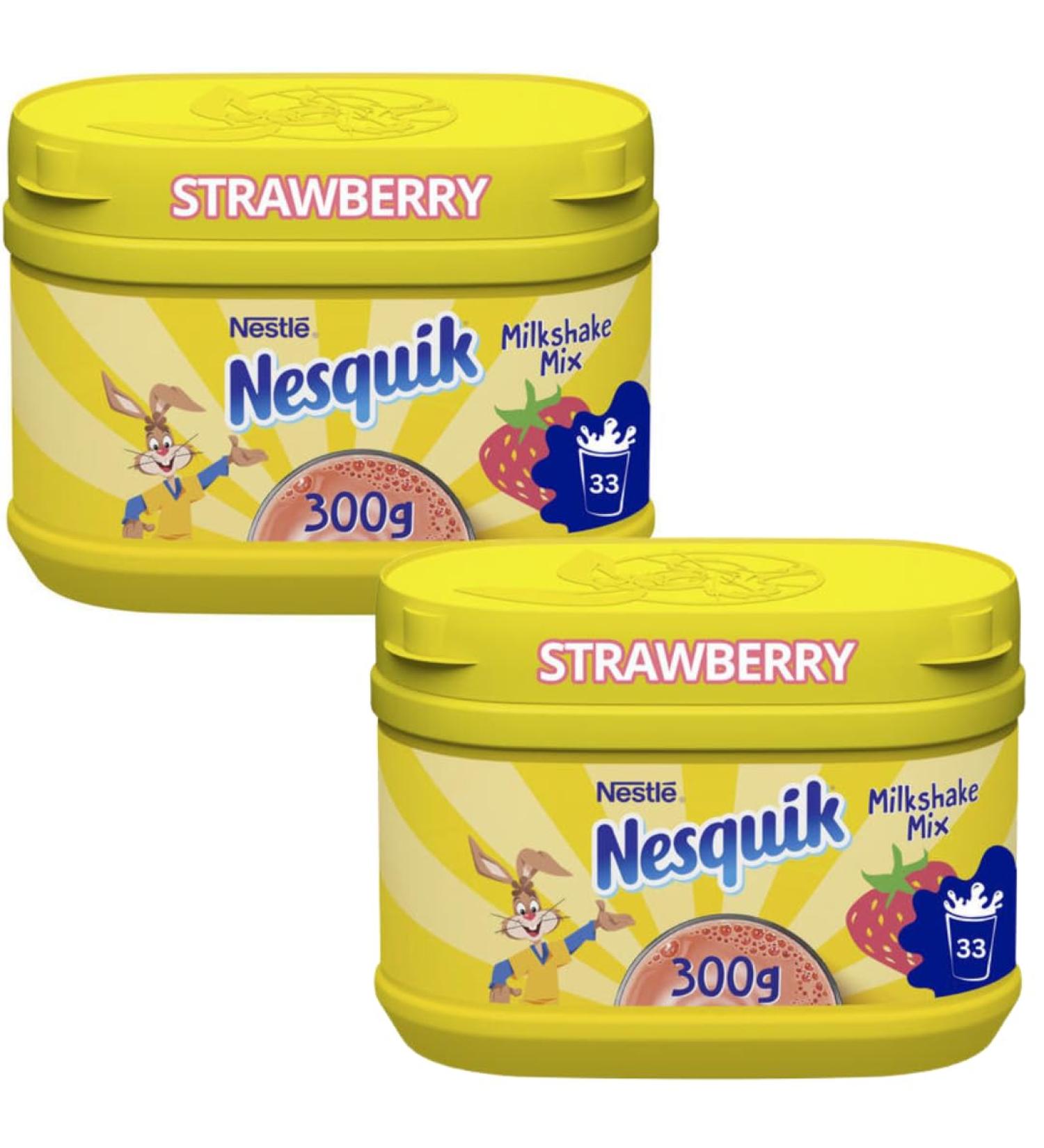Milkshake Powder Bundle with Nesquik Strawberry Milkshake Tub 300g (2 Pack)