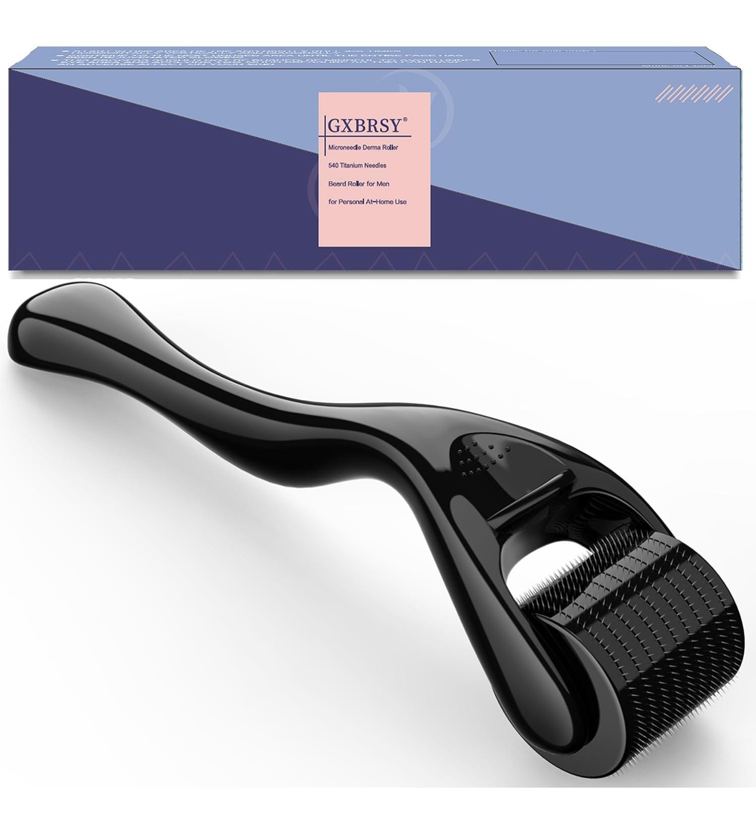 Derma Roller Microneedle Kit - 0.25mm Titanium Needles for Face & Beard - Home Use (Black) | International Shipping Available - Buy Online on SooperMarket.com
