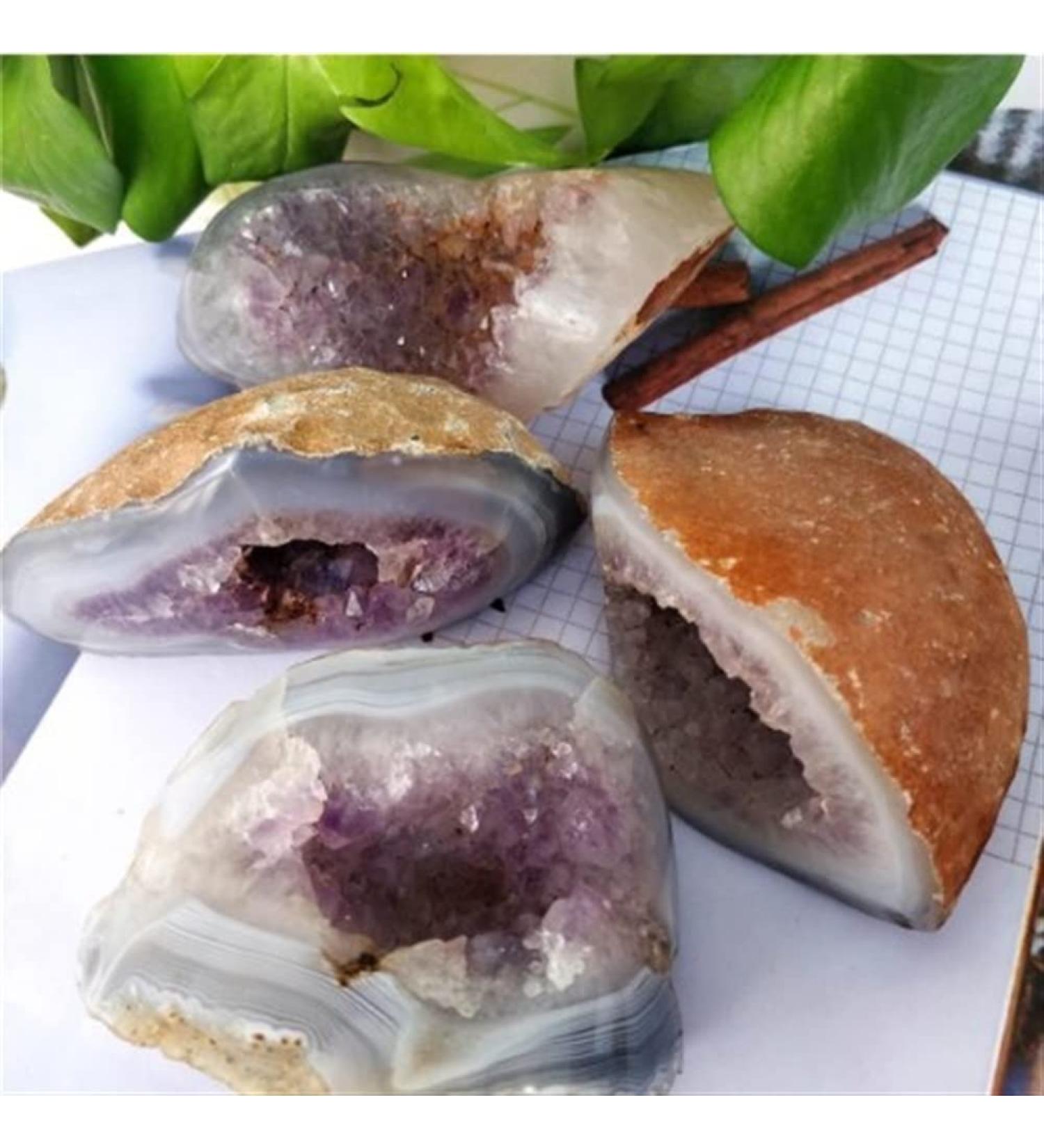 Specimen Healed Natural Agate Rough Stone Raw Crystal Hole Cut Purple Cluster Crystal Ornaments As a Gift FZUGEDRLI (Size : 100-150g) - Buy Online on SooperMarket.com