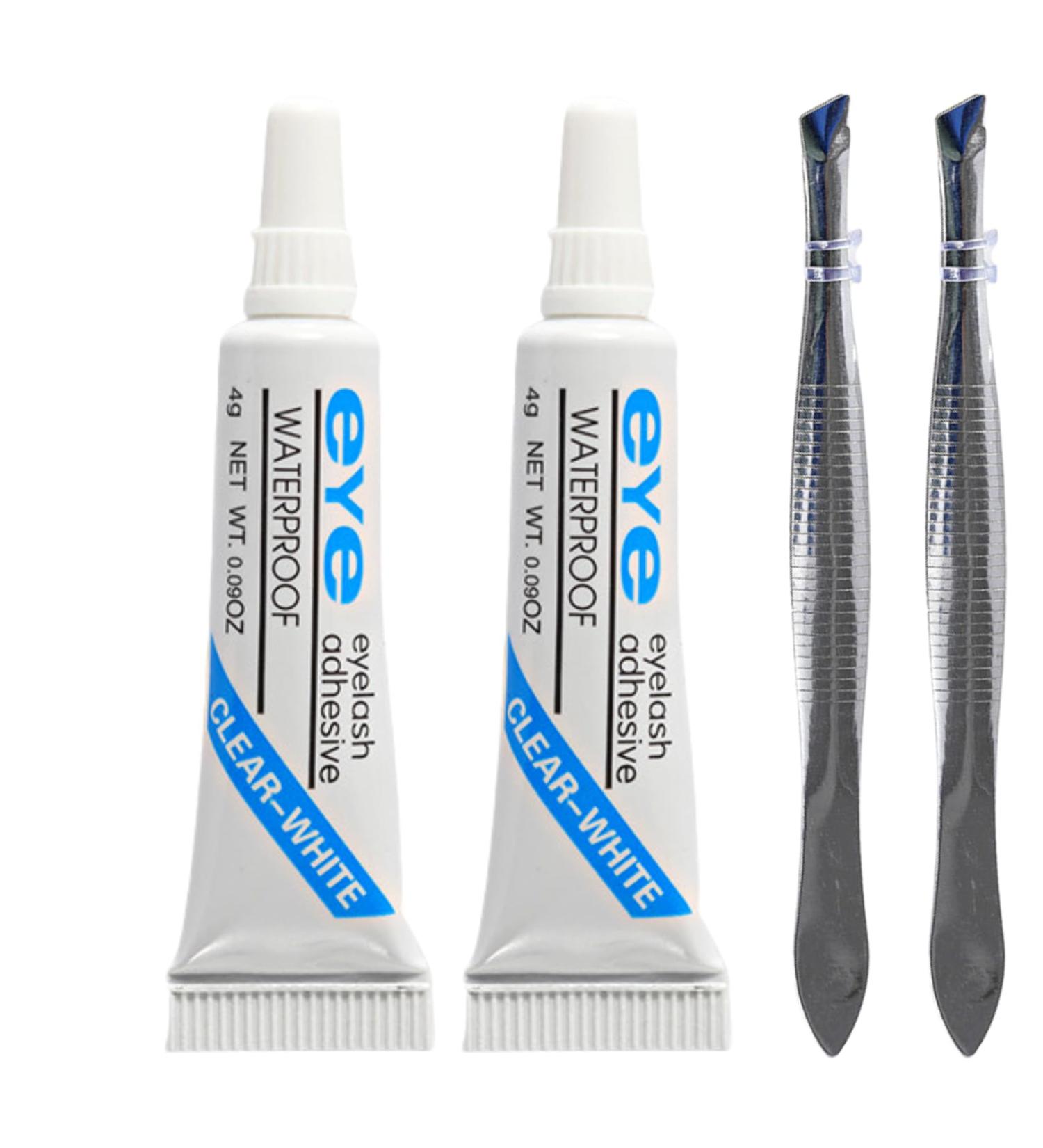 Clear Eyelash Glue Duo | 4g x 2 | Fast Drying & Waterproof | Strong Bonding | Includes Tweezer | Long-Lasting Extensions | Eyelash Extension Kit - Buy Online on SooperMarket.com