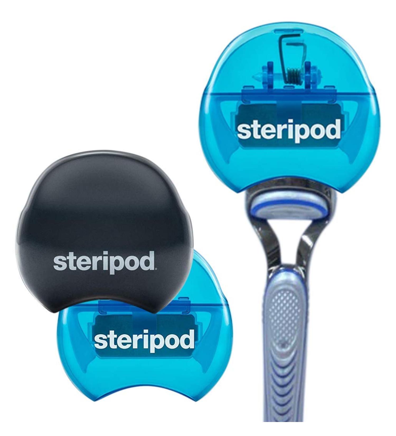 Steripod Safety Razor Holder - Anti-Rust Blade Protector for Men and Women (2 Pack Blue/Black) - Buy Online on SooperMarket.com