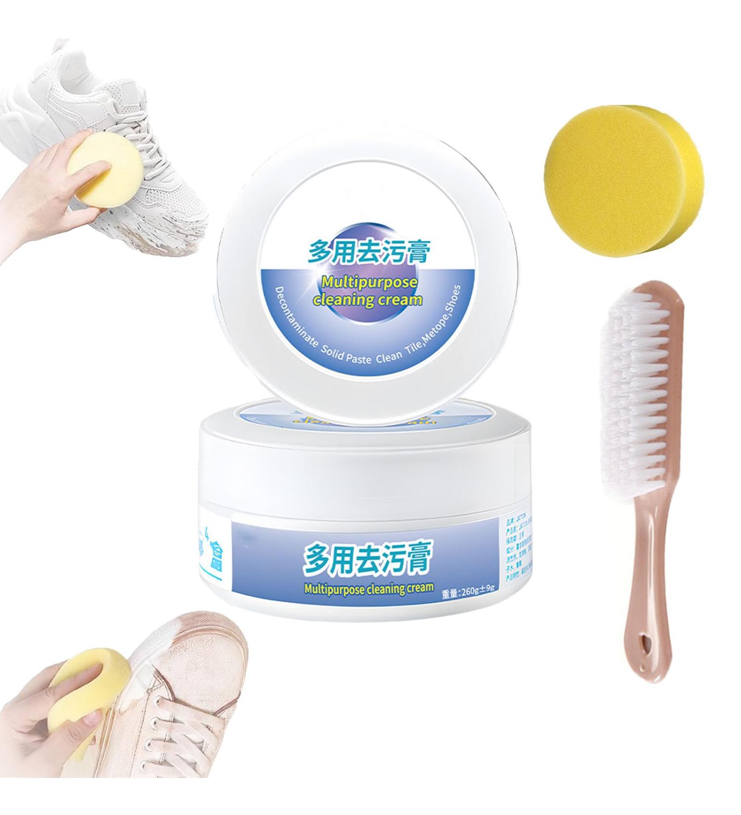 2023 New Multi-Functional Cleaning And Stain Removal Cream White Shoe Cleaning Cream With Sponge Multipurpose Cleaning Cream White Shoe Cleaning Paste No Need To Wash (1PCS) - Buy Online on SooperMarket.com