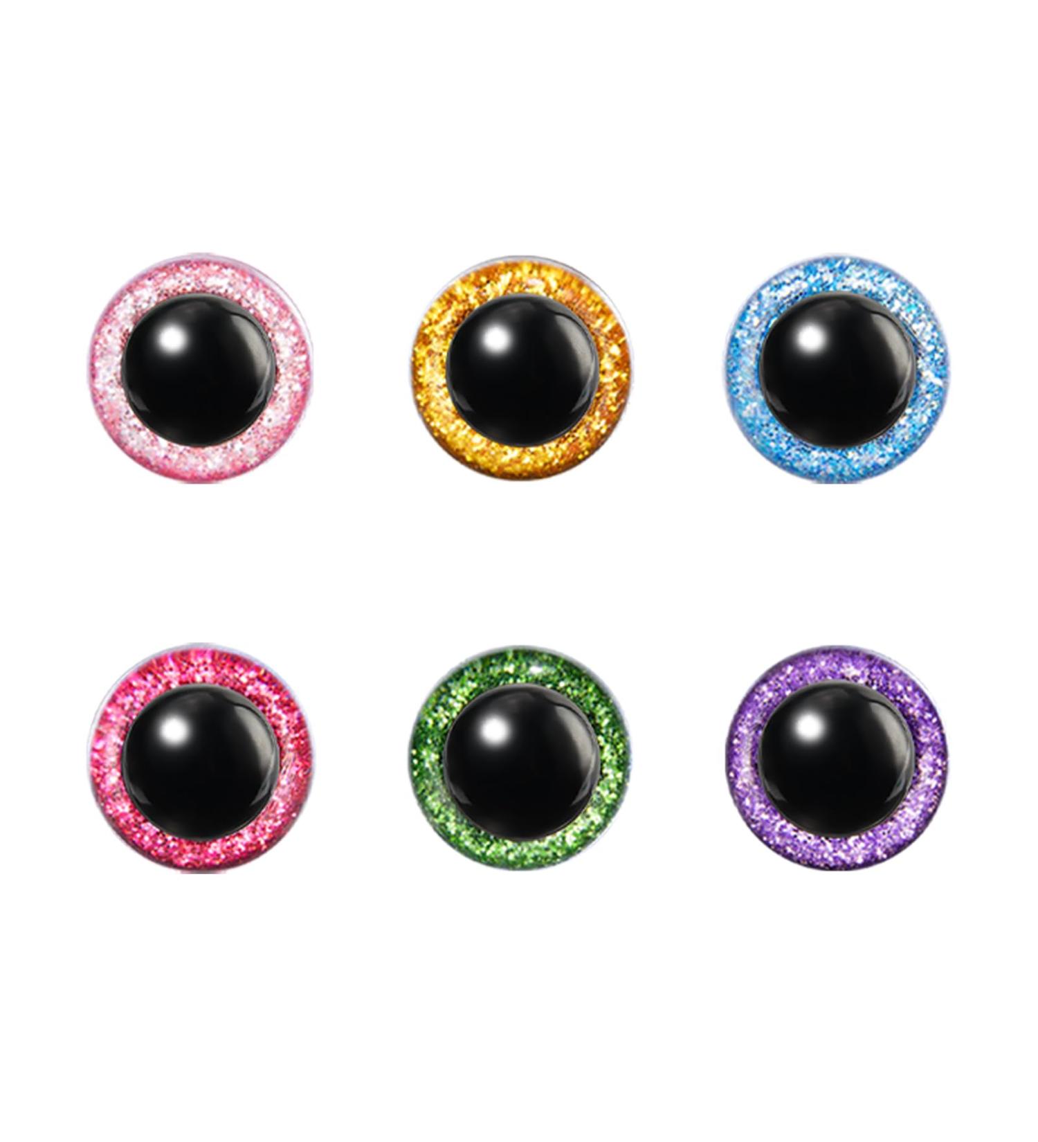 MUCUNNIA 6pcs 24mm Colorful Glitters Gaskets (Only Gaskets No Eyes)