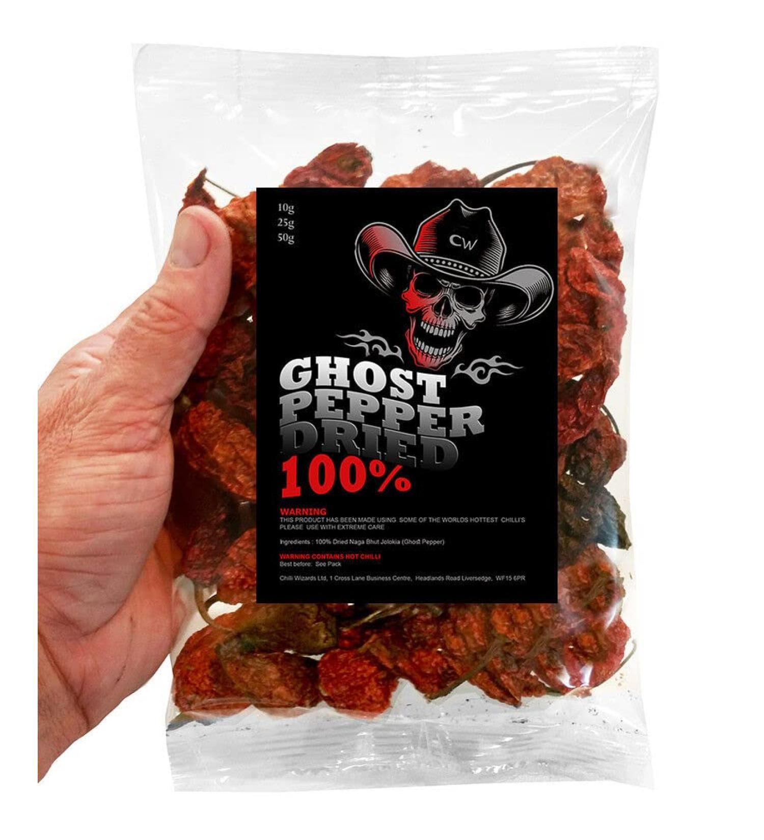 Ghost Chilli Pepper Naga Jolokia Pods 50g