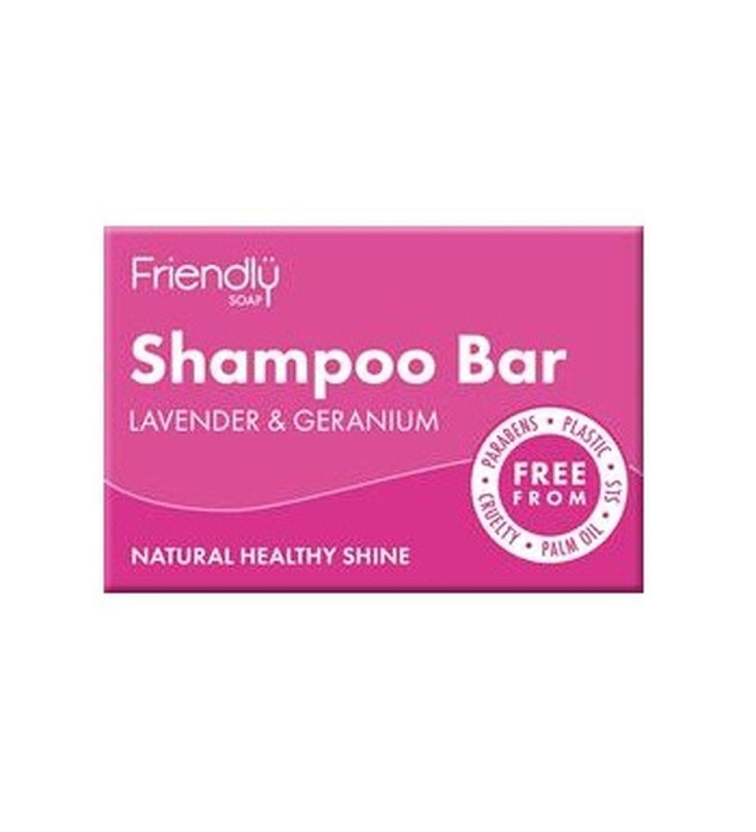 2 x Friendly Soap Natural Shampoo Bar Lavender & Geranium 95g