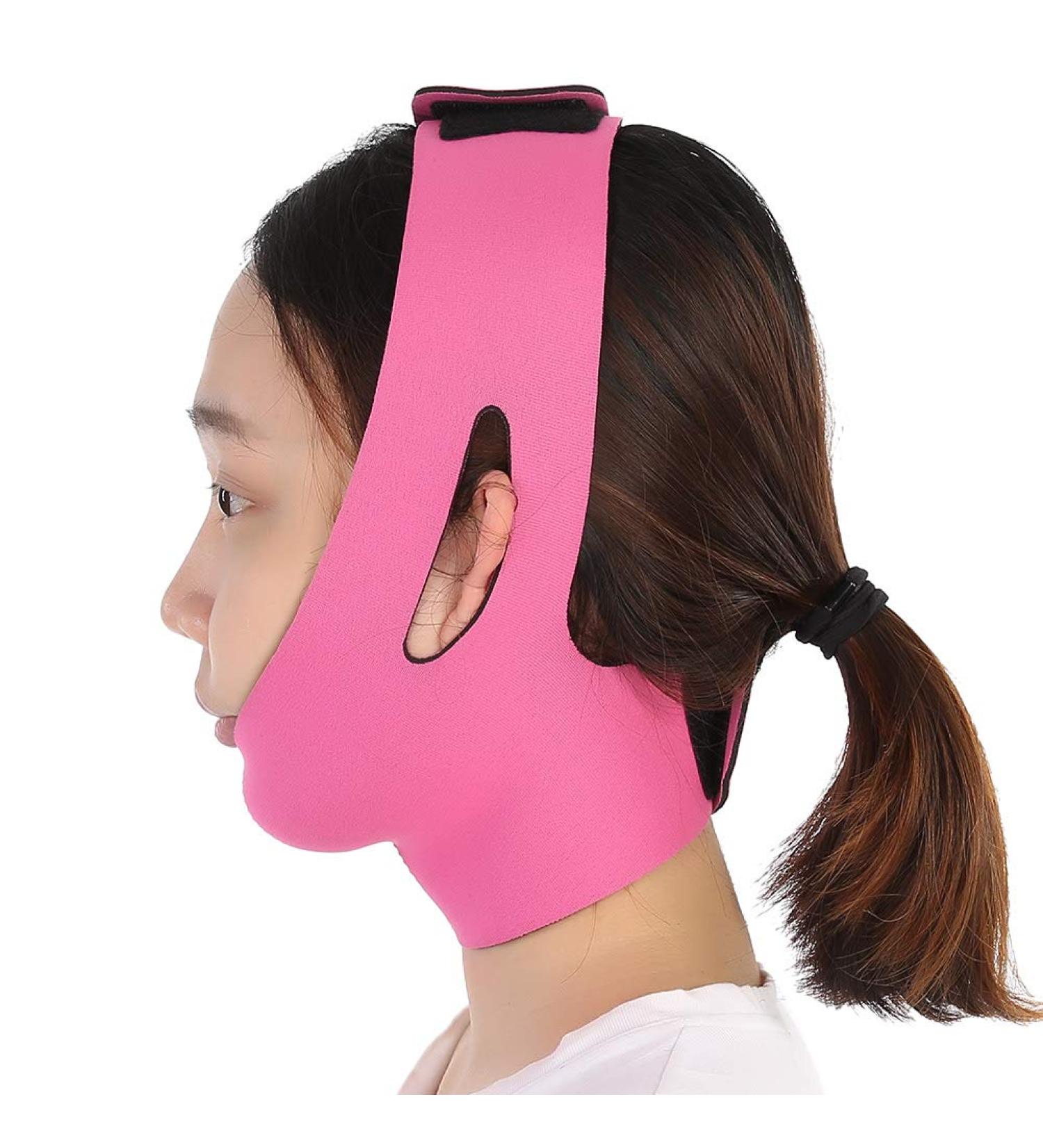 Rose Red Face Lifting Belt | V-Line Chin Cheek Lift Up Strap for Women | Anti Wrinkle Facial Slimming Bandage | Sagging Skin Firming Solution - Buy Online on SooperMarket.com