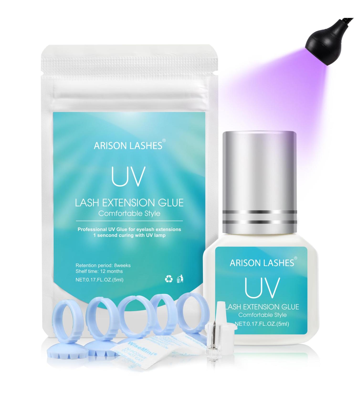 UV Eyelash Extension Glue - 8-9 Weeks Retention Waterproof & Powerful Lash Glue for Professionals - Buy Online on SooperMarket.com