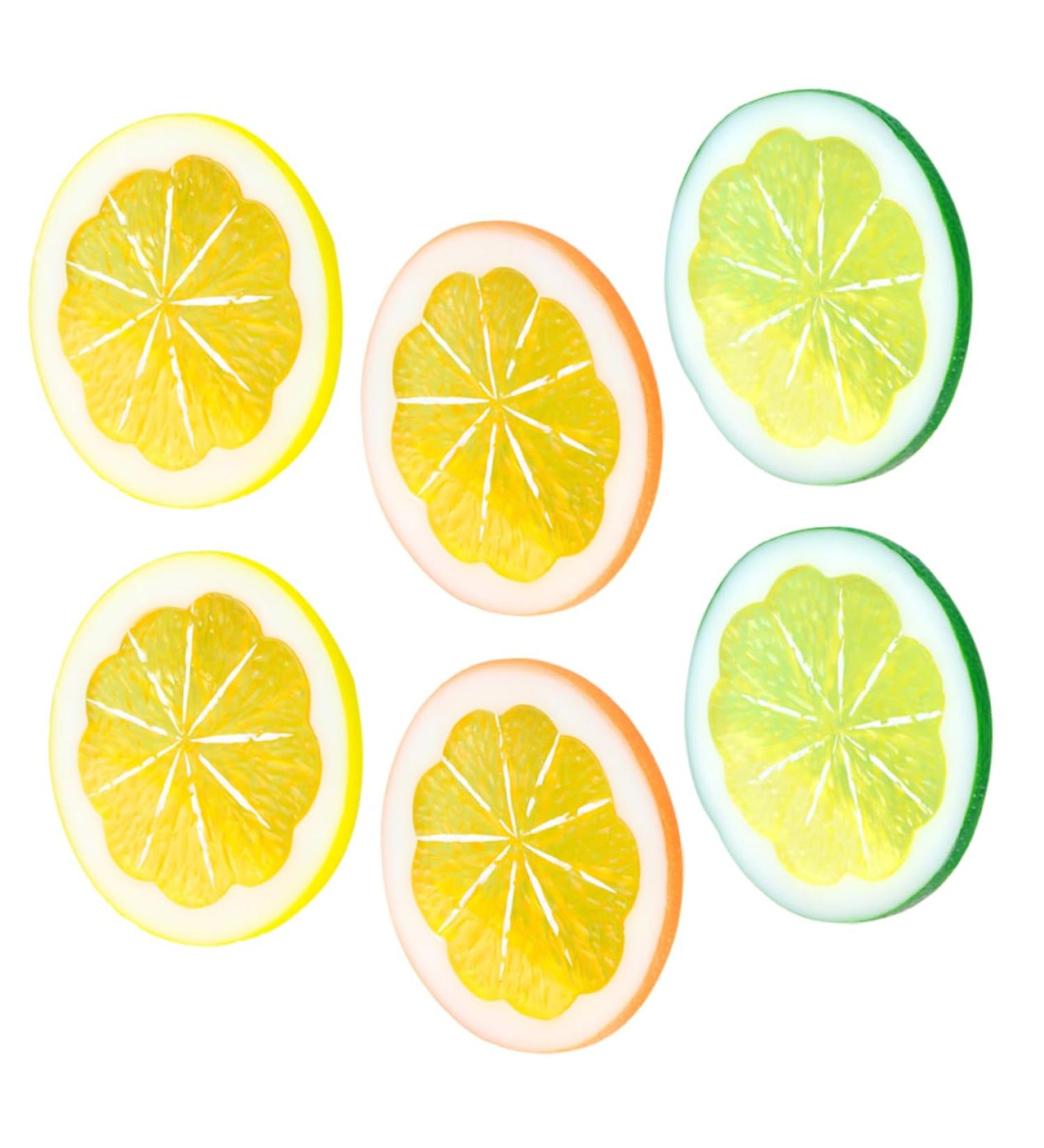Alipis 6pcs Artificial Lime Simulation Fruits Simulated Fruit Model Faux Lemon Slices Lemon Slices for Soap Lifelike Lemon Props Lemon Slices Artificial Ornament Filling Orange Slices Pvc - Buy Online on SooperMarket.com