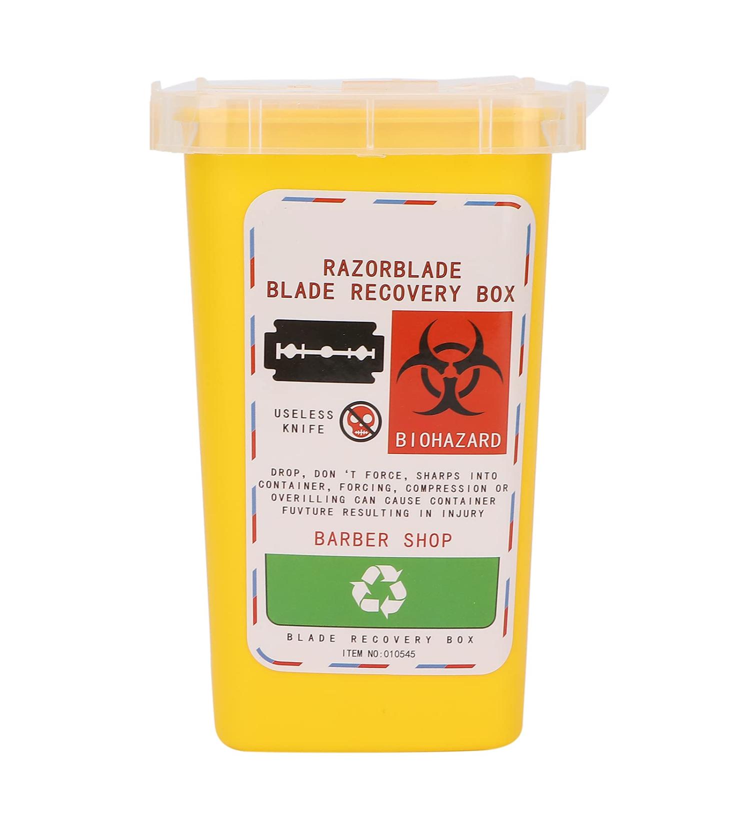 Sharps Disposal Container Disposal Blade Container Barbershop Hair Salon Shaving Knife Blade Disposal Collect Box for Home and Professional use(yellow) - Buy Online on SooperMarket.com