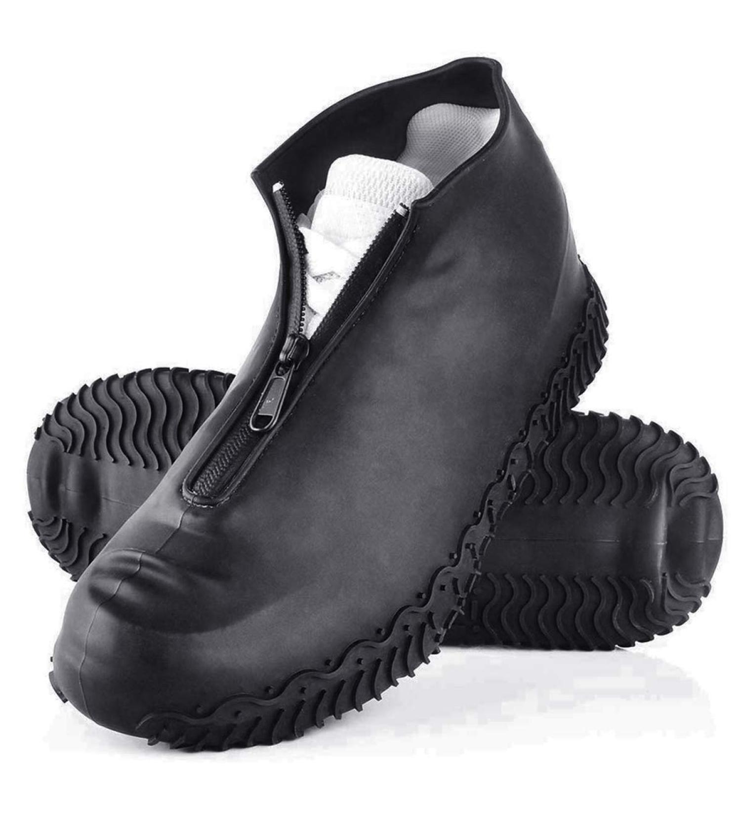 Rehomy Waterproof Shoe Covers | Non-Slip Silicone Rain Overshoes with Zipper | Outdoor Shoe Protector for Kids, Men, Women | Black L (EU 38-42) - Buy Online on SooperMarket.com