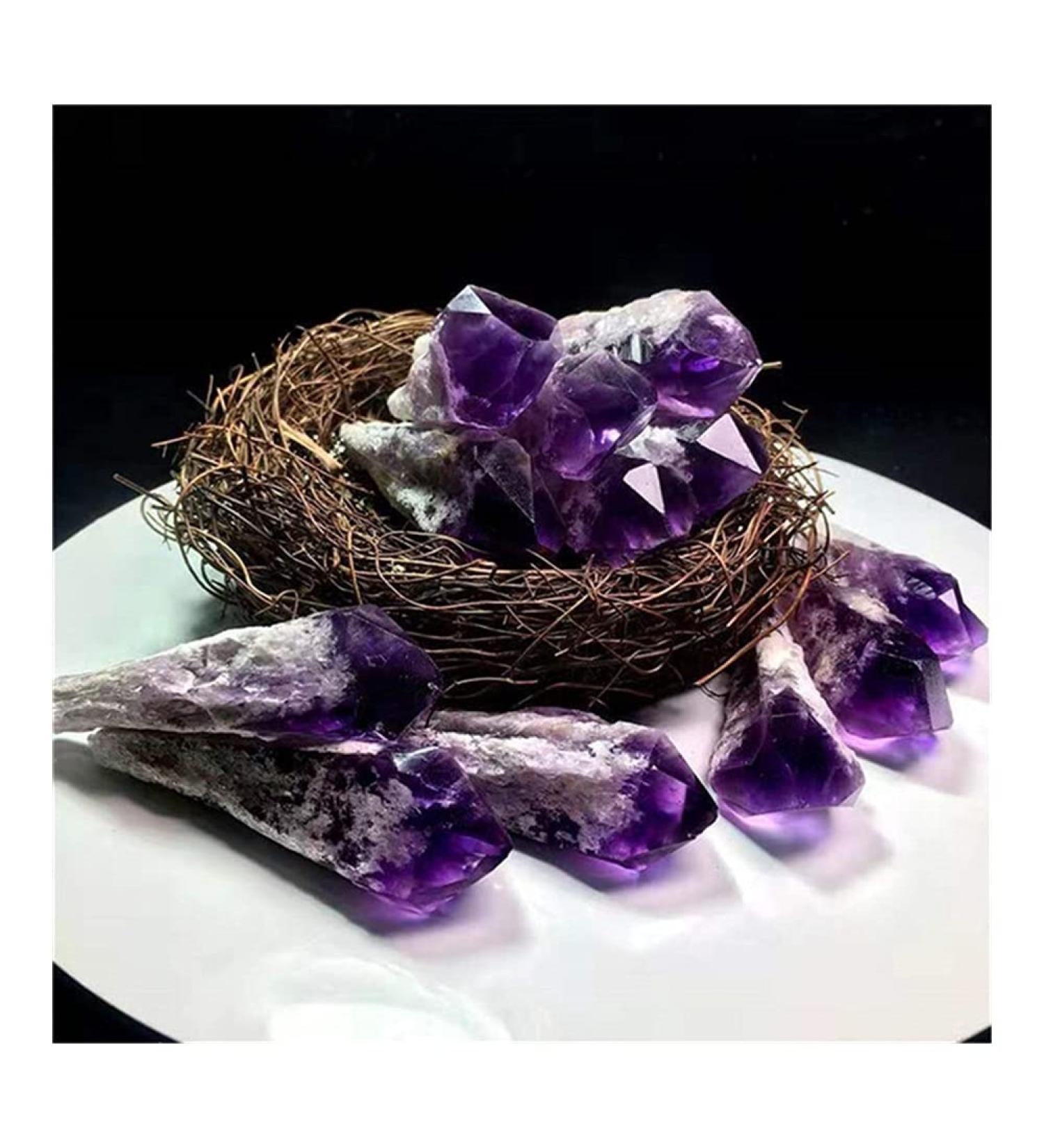 3pcs Natural Rough raw Gemstone Purple Amethyst Cluster Minerals for Teaching Crafts HOMEZHOU - Buy Online on SooperMarket.com