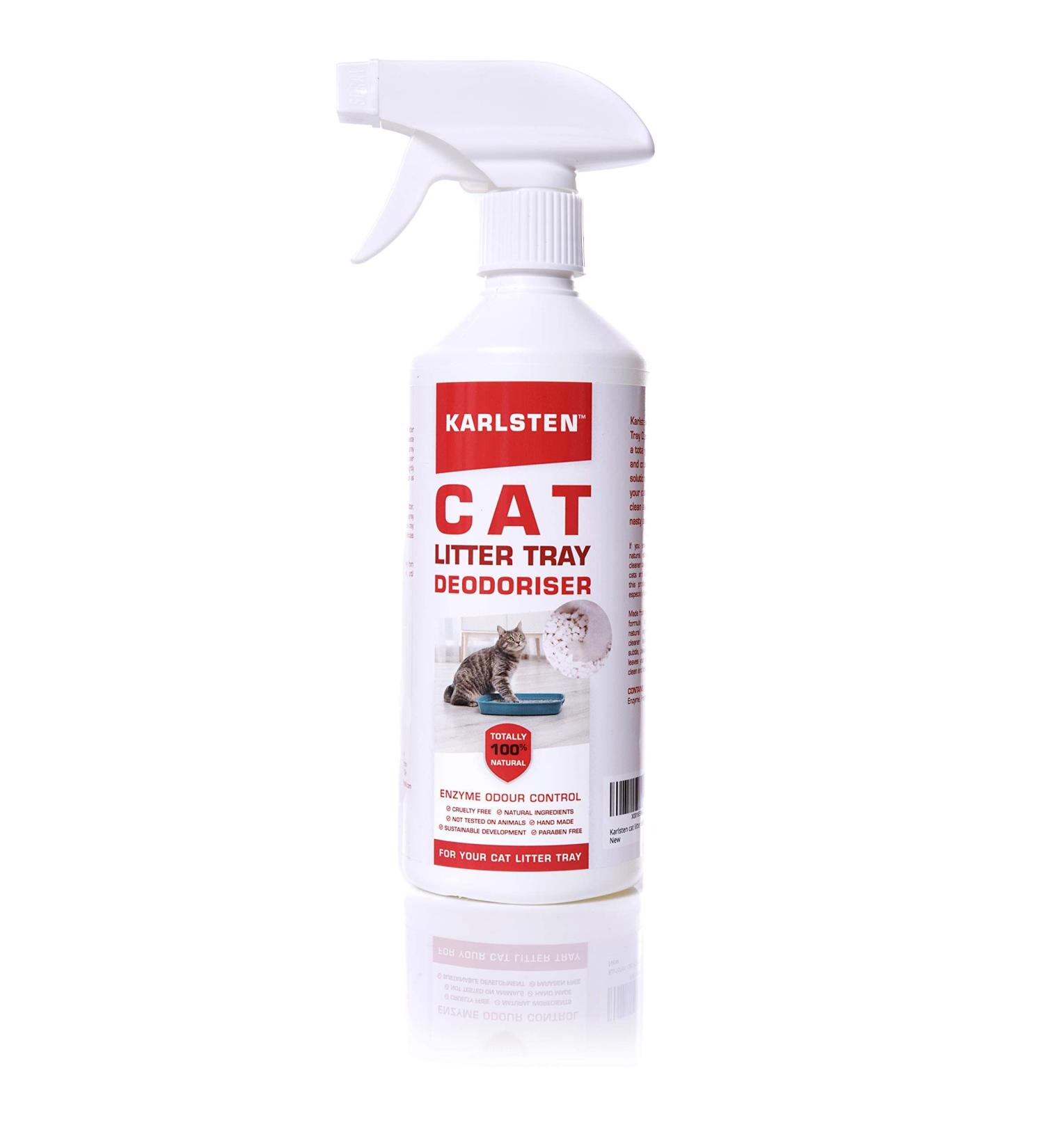 karlsten Cat Litter Spray Deodorizer - 100% Bio-Based Destroys bacteria Fresh Lemon Fragrance Odour Eliminator & Neutralizer - Extends Cat Litter Life & Absorbs Odours - Buy Online on SooperMarket.com