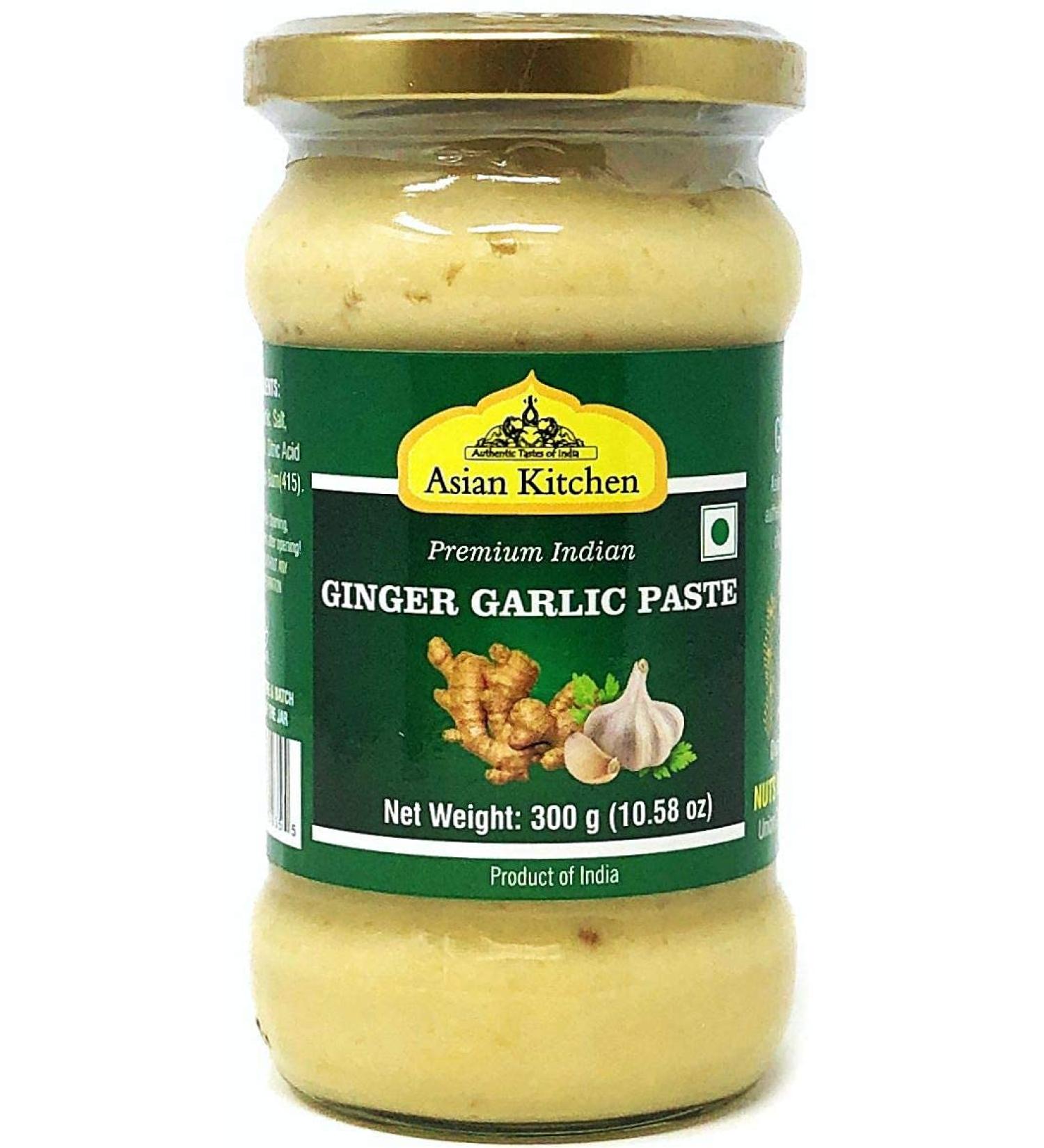 Authentic Indian Ginger Garlic Cooking Paste 10.5oz Glass Jar - Vegan, Gluten-Free, Non-GMO - 300g (Pack of 1) - Buy Online on SooperMarket.com