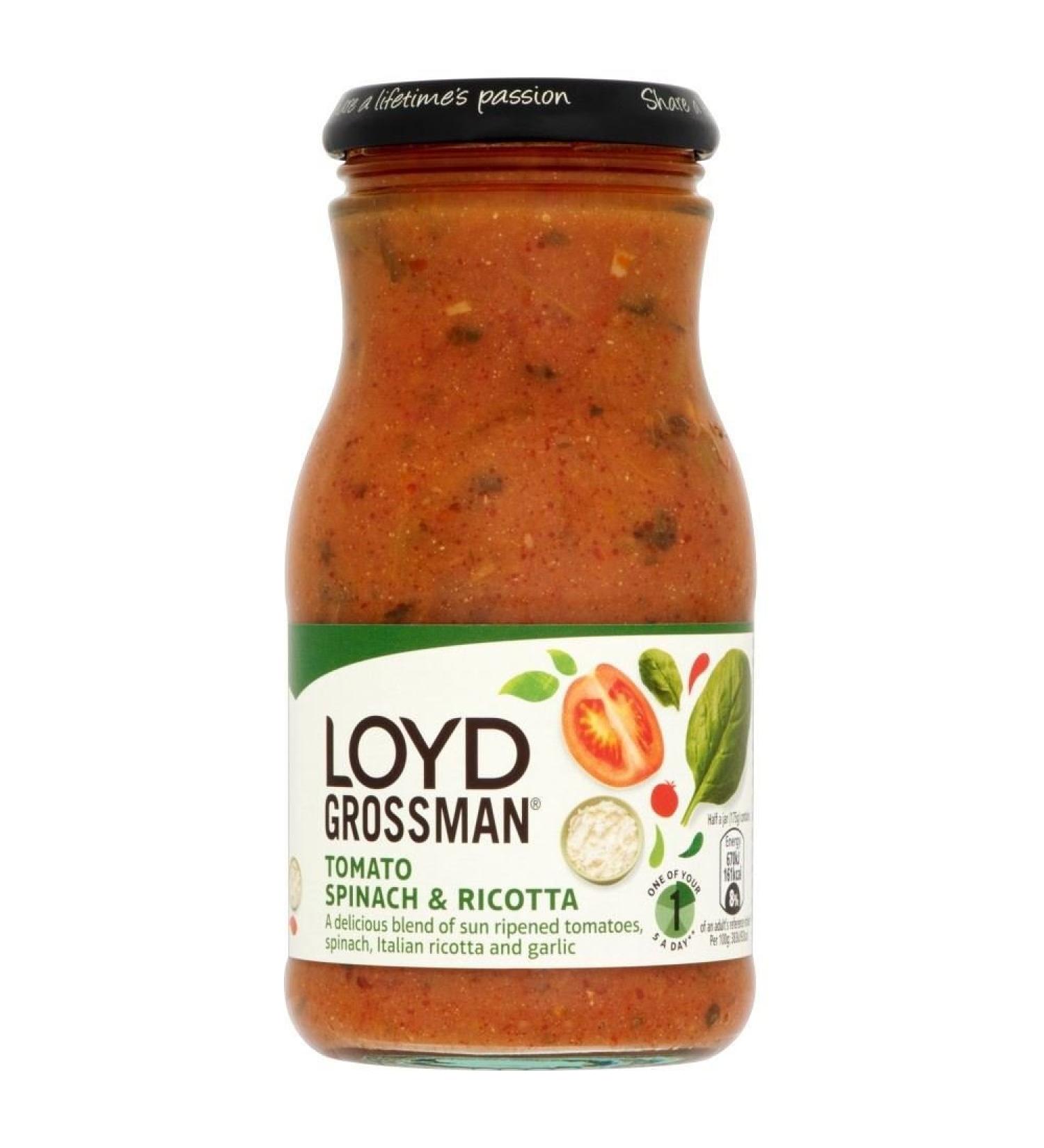 Loyd Grossman Seasonal Pasta Sauce - Tomato Spinach & Ricotta (350g)